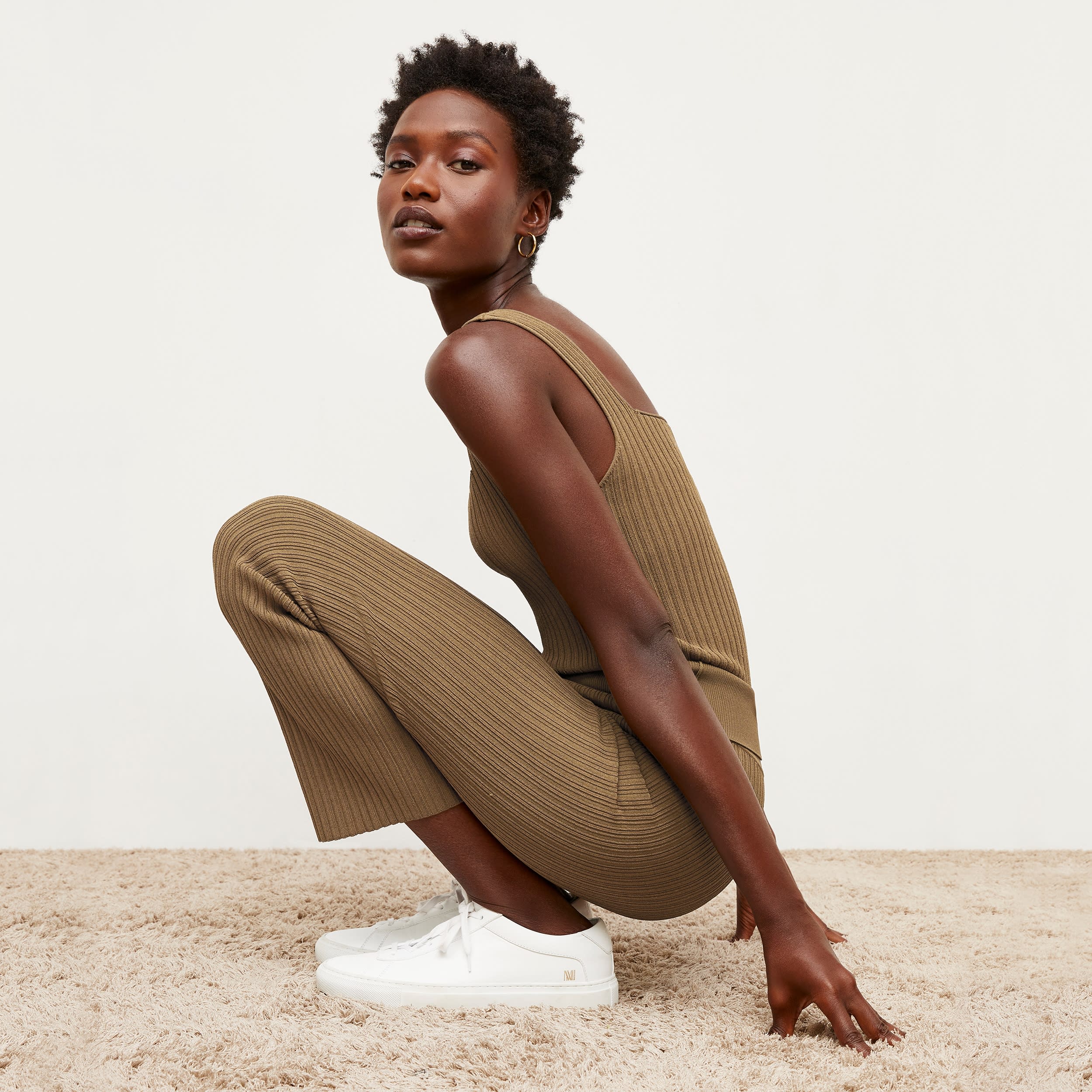 Finley Stretch Pant Ribbed Jardigan Knit - Light Bronze Women's Comfortable Lounge Pants for Yoga, Home & Casual Wear