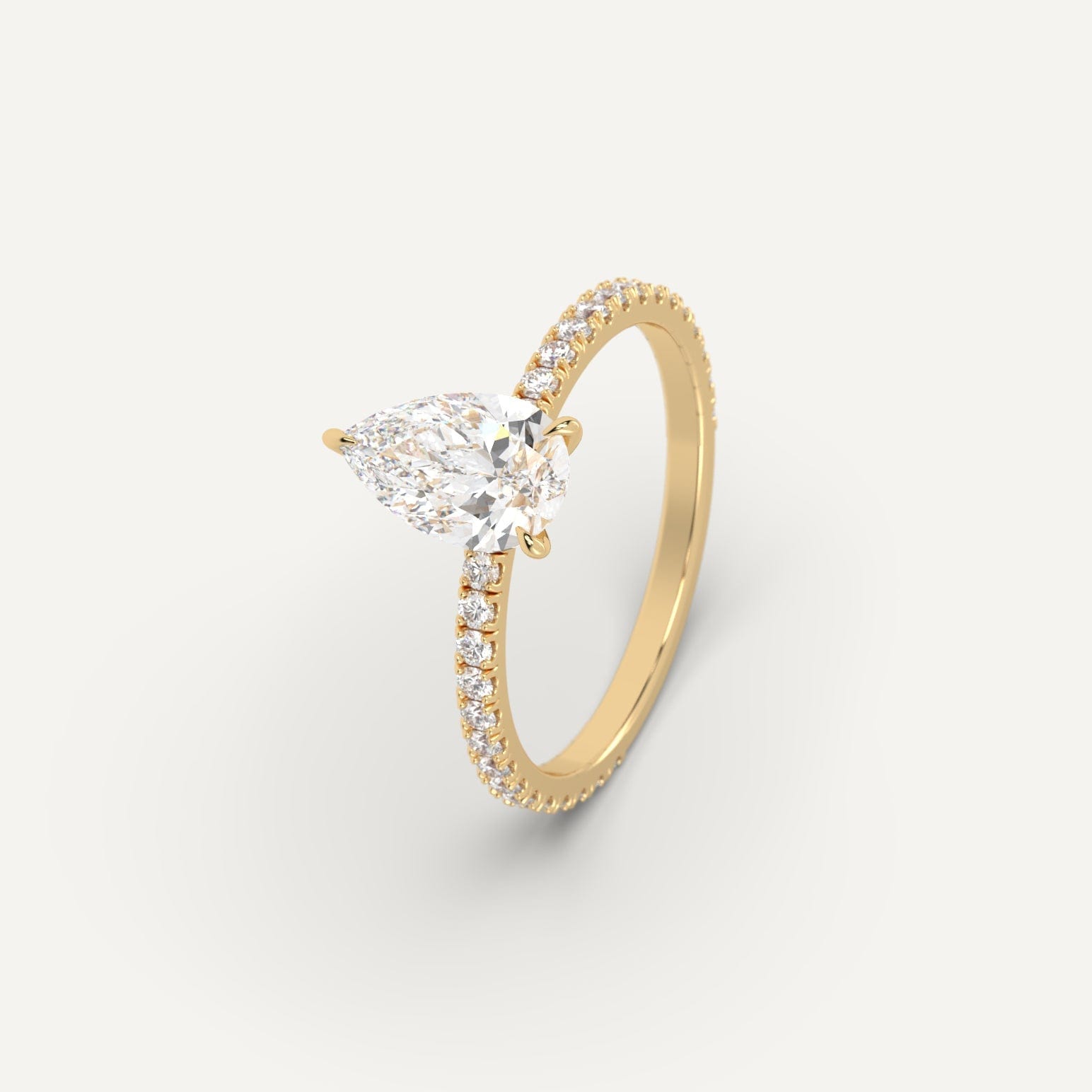 2 Carat Pear Cut Diamond Ring - Elegant Solitaire Engagement Ring for Women, Perfect for Proposals, Weddings & Anniversaries