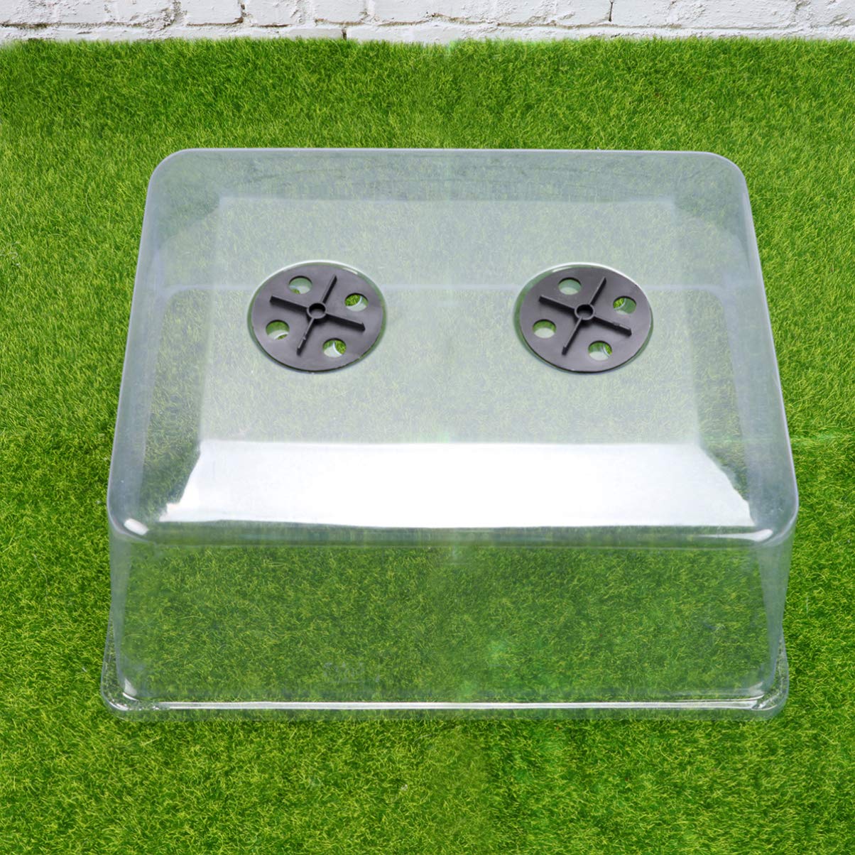 DOITOOL Microgreens Growing Kit - 10 Pack Clear Plastic Seedling Trays with Humidity Domes for Indoor Gardening, Plant Germination, Herb Sprouting - Perfect for Home Hydroponics, Organic Farming & Kitchen Herb Gardens