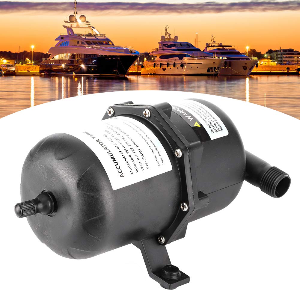 Akozon 0.75L Portable Accumulator Pressure Tank - 125PSI Water Pump Control for Marine, RV, Boat - Waterproof & Durable for Smooth Water Flow in Camping, Sailing & Off-Grid Living