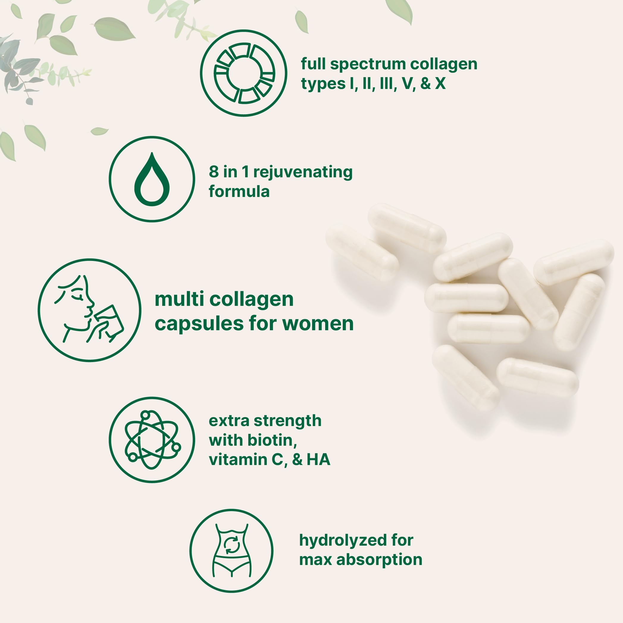 Micro Ingredients Multi Collagen Complex 240 Capsules & Moringa Oleifera 6,000mg (300 Capsules) Bundle | Hydrolyzed Collagen Peptides + Antioxidant Supplement | Supports Skin, Hair & Joint Health | Perfect for Daily Wellness Routine & Anti-Aging