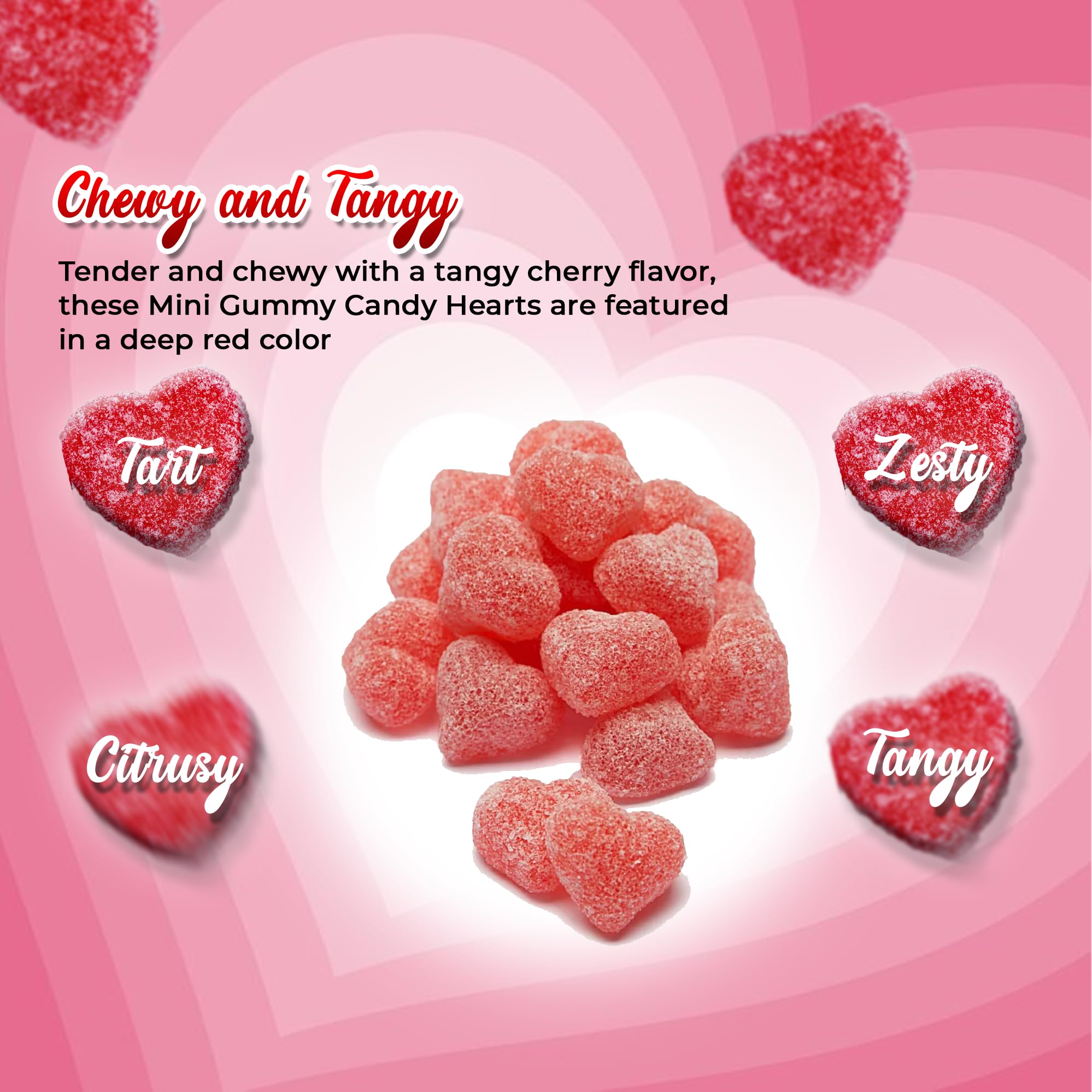 Peach Hearts Gummy Candy 3lb - Sweet Peach Gummies for Valentine's Day & Parties