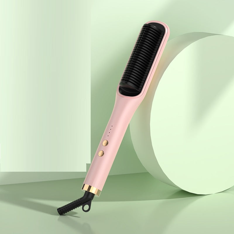 Anion Hair Straightener Brush - Electric Hair Curler & Straightening Comb for Smooth, Frizz-Free Styling - Perfect for Home Use, Travel & Salon-Quality Results