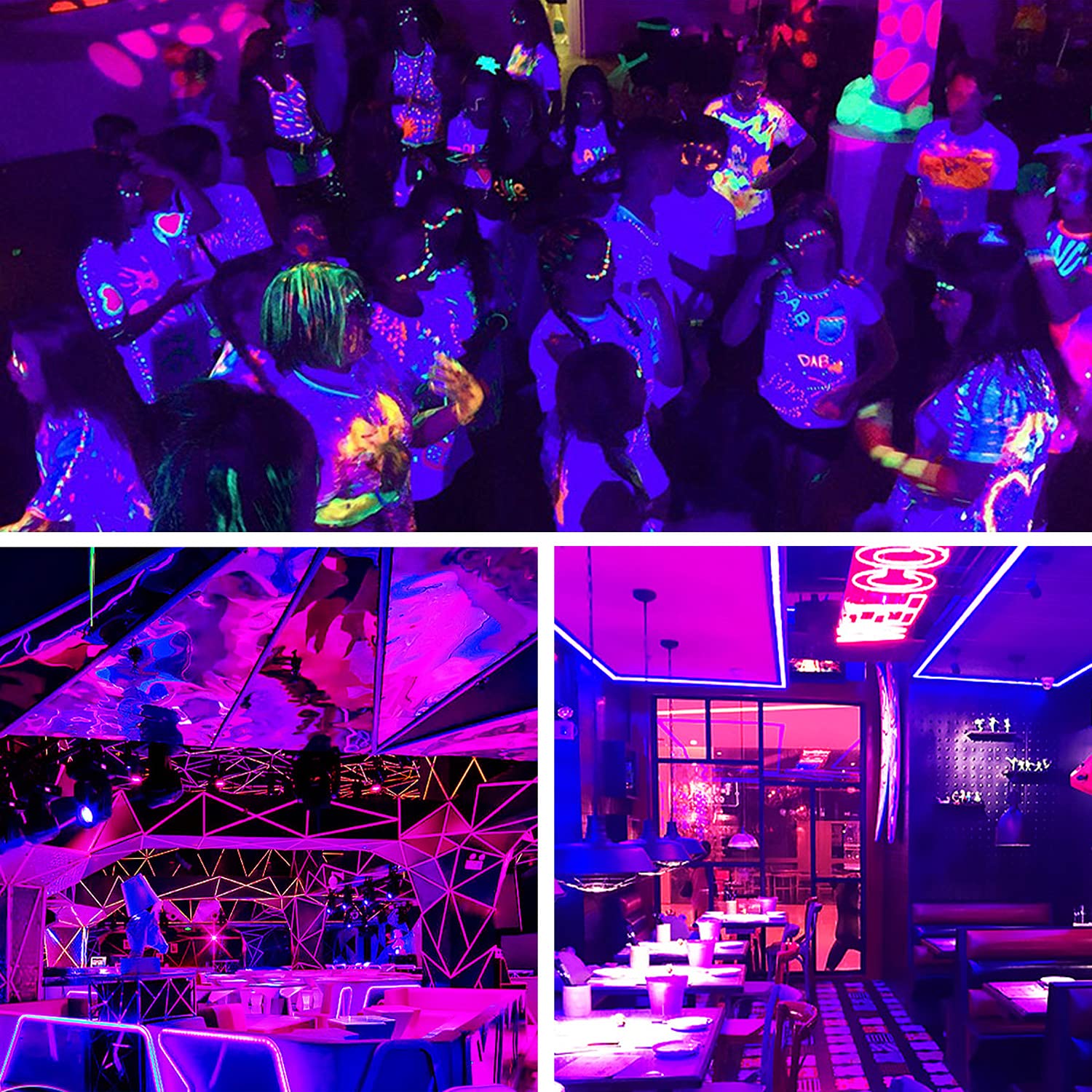 UV LED Strip Lights - 9.84ft Battery Powered 5V Blacklight Strips, Super Bright Non-Waterproof UV Black Light Kit with Battery Case - Perfect for Glow Parties, Halloween Decorations & Neon Art Projects