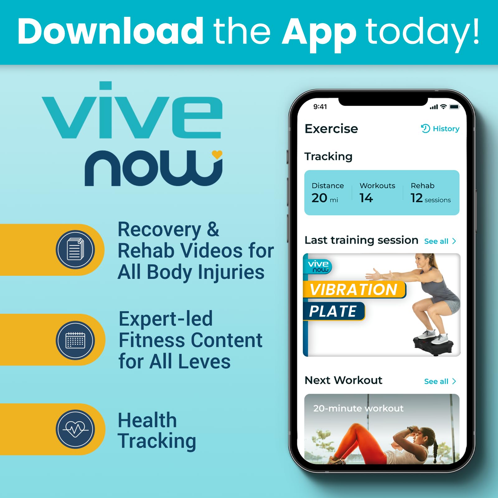 Vive Vibration Plate Exercise Machine with Resistance Bands - Full Body Workout Platform for Lymphatic Drainage, Muscle Toning, Weight Loss & Recovery - Perfect for Home Gym, Fitness & Wellness Routines