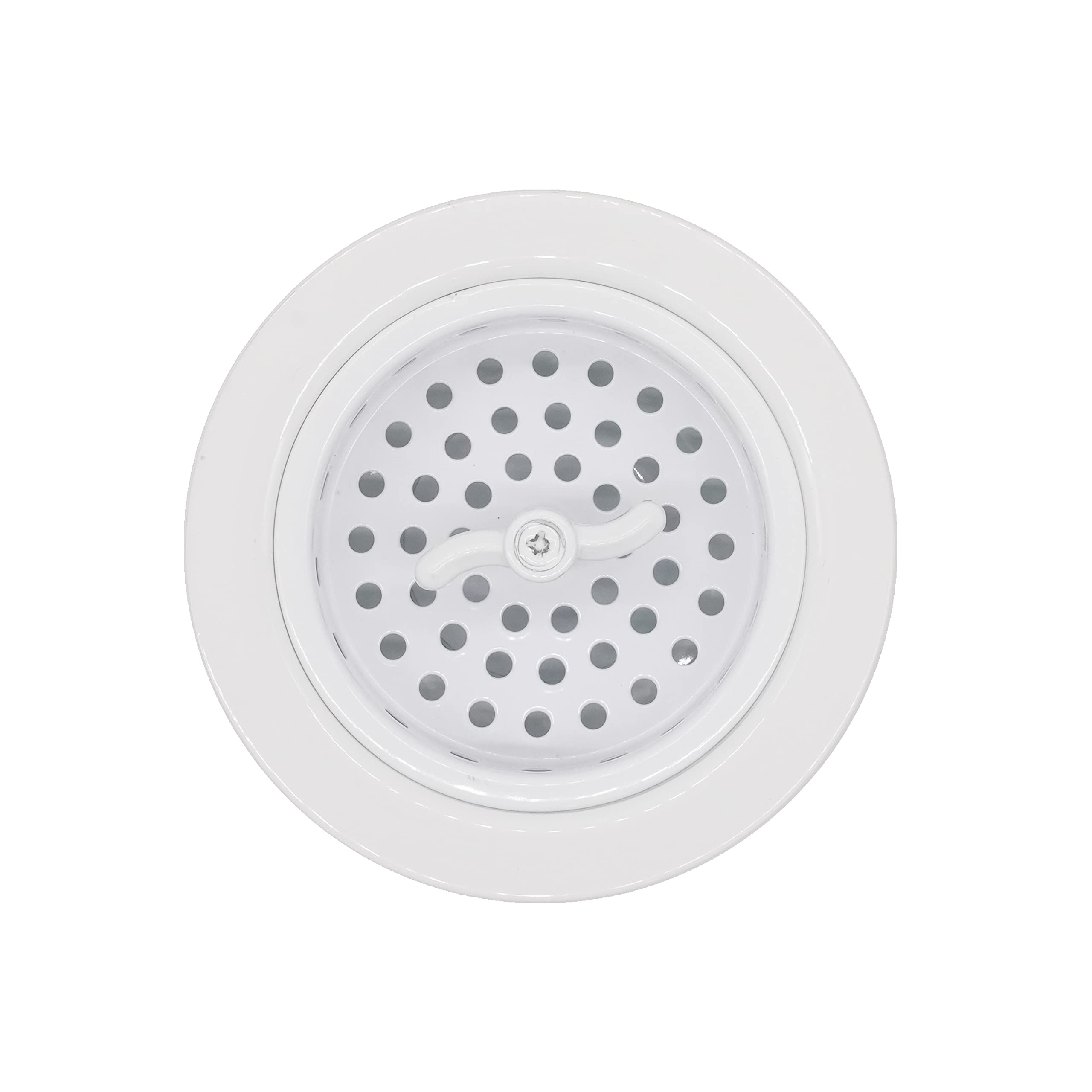 Westbrass D2155-50 Large Kitchen Basket Strainer with Wing Nut Style, Waste Disposal Flange & Stopper - Powder Coated White for Sink Drainage & Food Waste Disposal - Perfect for Kitchen, Restaurant & Commercial Use