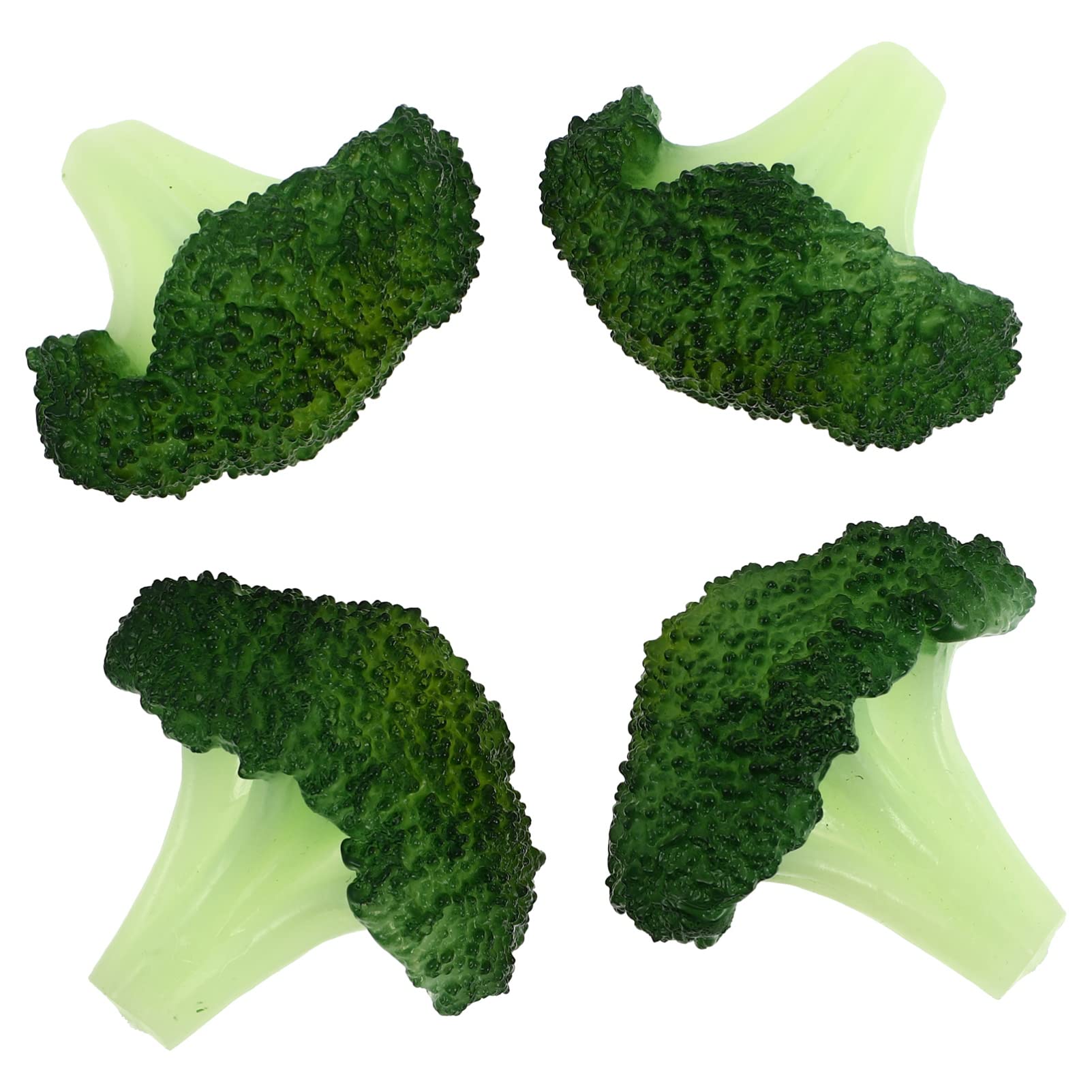 CLISPEED 4pcs Artificial Broccoli Fake Food - Realistic Vegetable Decor for Kitchen, Restaurant & Home - Educational Props, Pretend Play Toy & Decorative Broccoli Slices - Perfect for Cooking Display, Themed Parties & Kids Learning