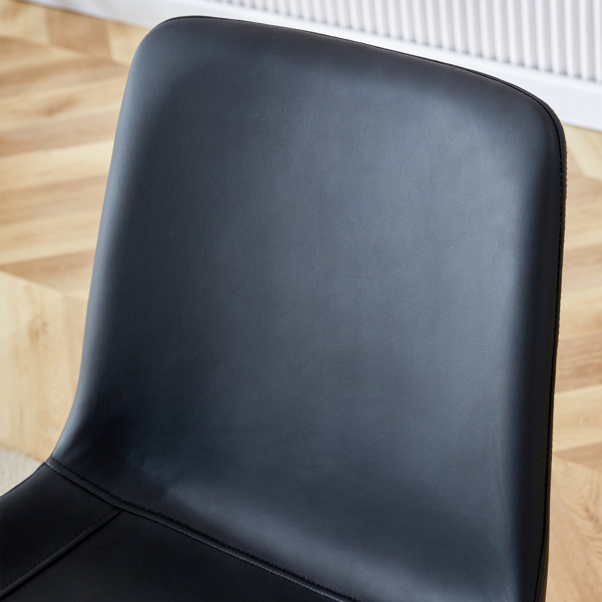 Premium Black Faux Leather Dining Chairs with Metal Legs - Ergonomic Curved Backrest & Wide Cushion for Maximum Comfort - Set of 4 Modern Chairs for Restaurant, Kitchen, Bedroom & Office Use