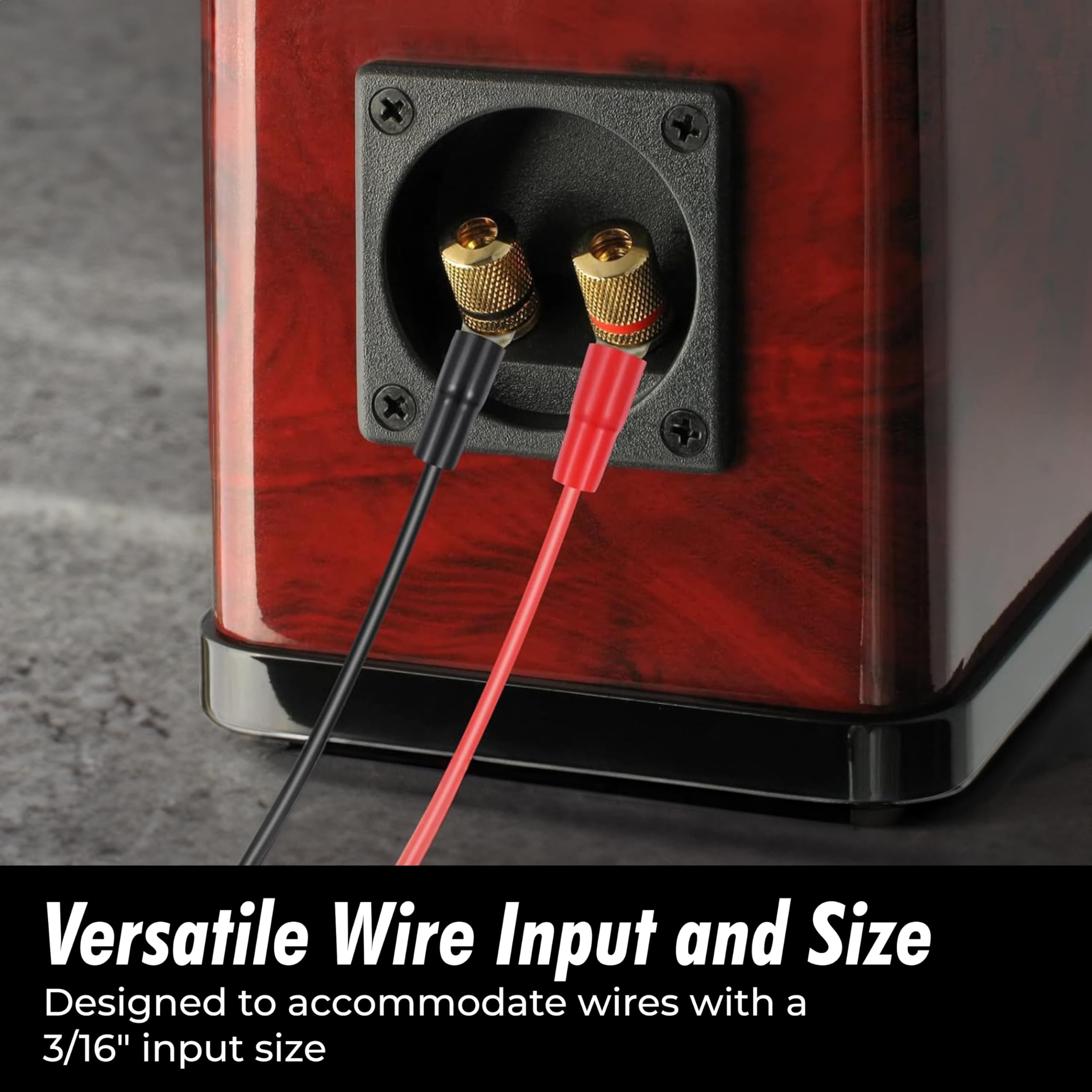 InstallGear 4 Gauge AWG Tinned Pure Copper Ring Terminals with Heat Shrink Tubing (4-Pack, 2 Red/2 Black) - Heavy Duty Electrical Connectors for Car Audio, Marine, Solar & RV Wiring Applications