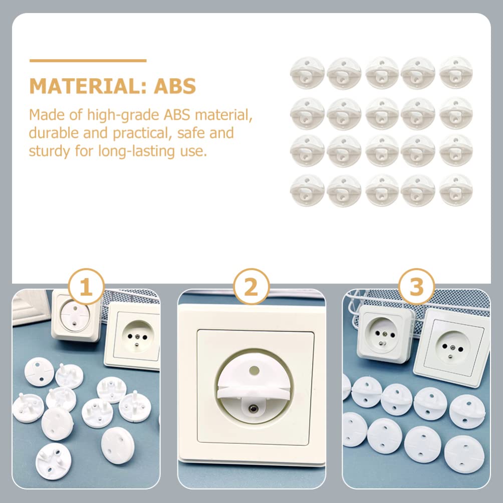 30-Pack White ABS Baby Safety Socket Covers - Childproof Electrical Outlet Protectors for Home, Nursery & Toddler Safety - Durable Plug Caps for Infants & Kids