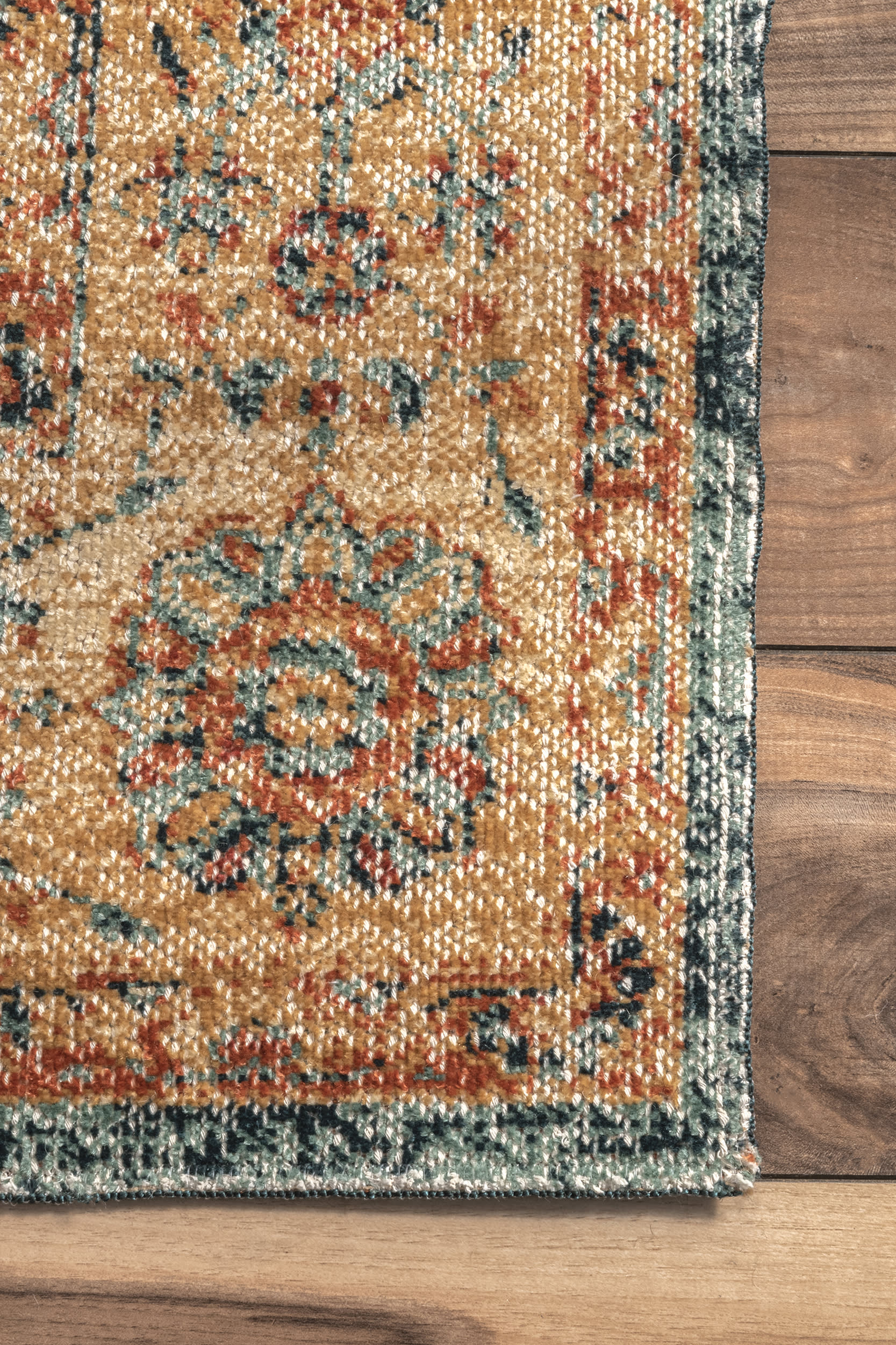 Floral Medallion Rug - Orange Bohemian Area Rug for Living Room, Bedroom & Home Decor | Soft & Stylish Floor Covering