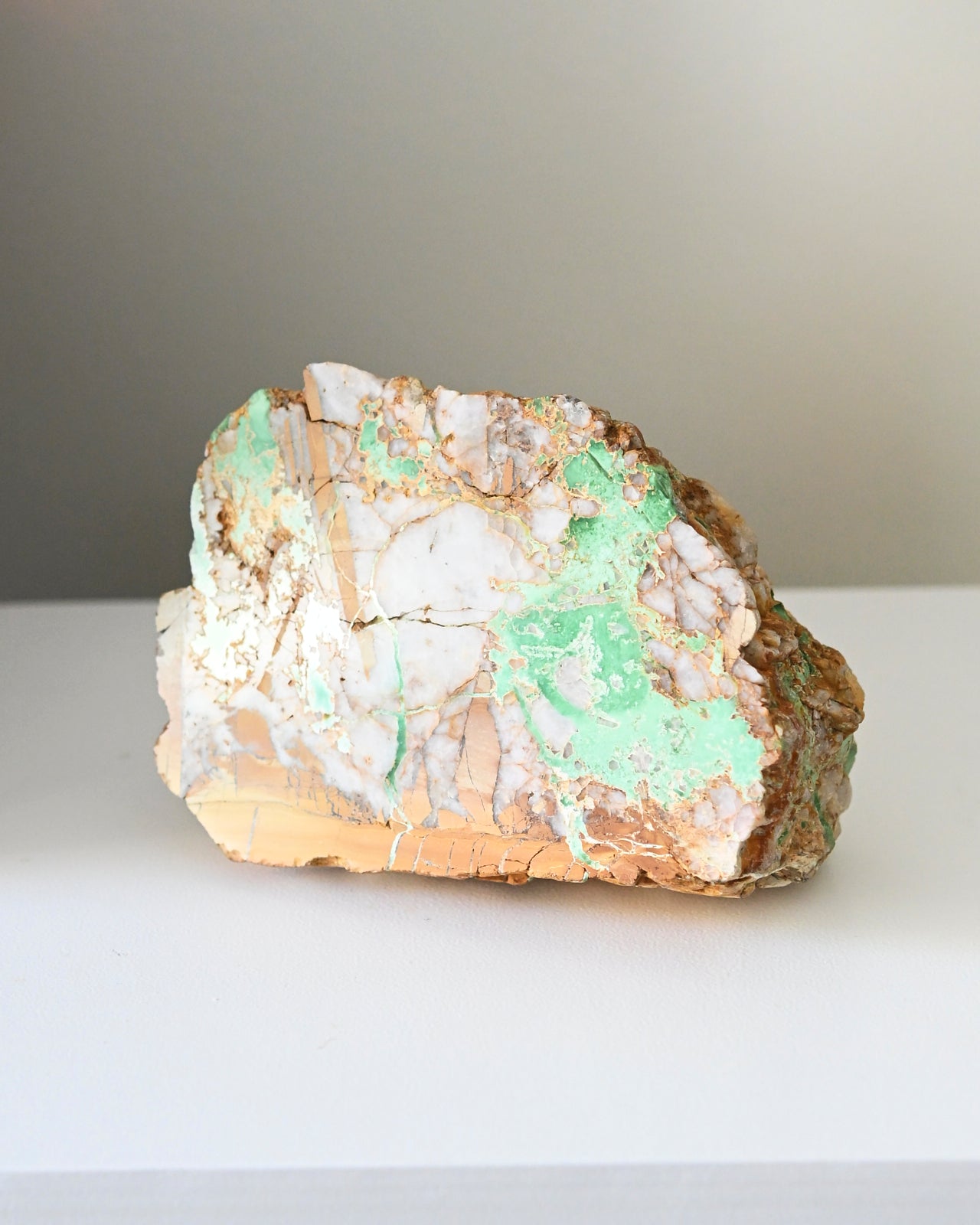 Natural Australian Variscite Stone with Polished Face - 4lbs Raw Crystal Specimen for Jewelry Making, Meditation & Home Decor