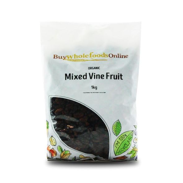 Organic Mixed Vine Fruit - Whole Foods Premium Dried Fruit Blend (1kg) | Healthy Snack for Hiking, Baking & Breakfast
