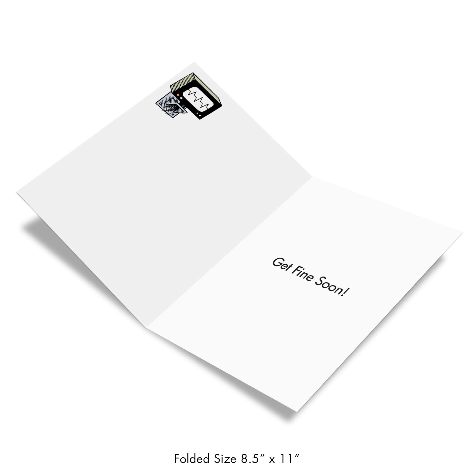 Jumbo Funny Get Well Soon Greeting Card - 8.5 x 11 Inch Humorous Cartoon Feel Better Card - I'm Fine J2592GWG - Perfect for Hospital Visits, Recovery Gifts & Cheering Up Loved Ones