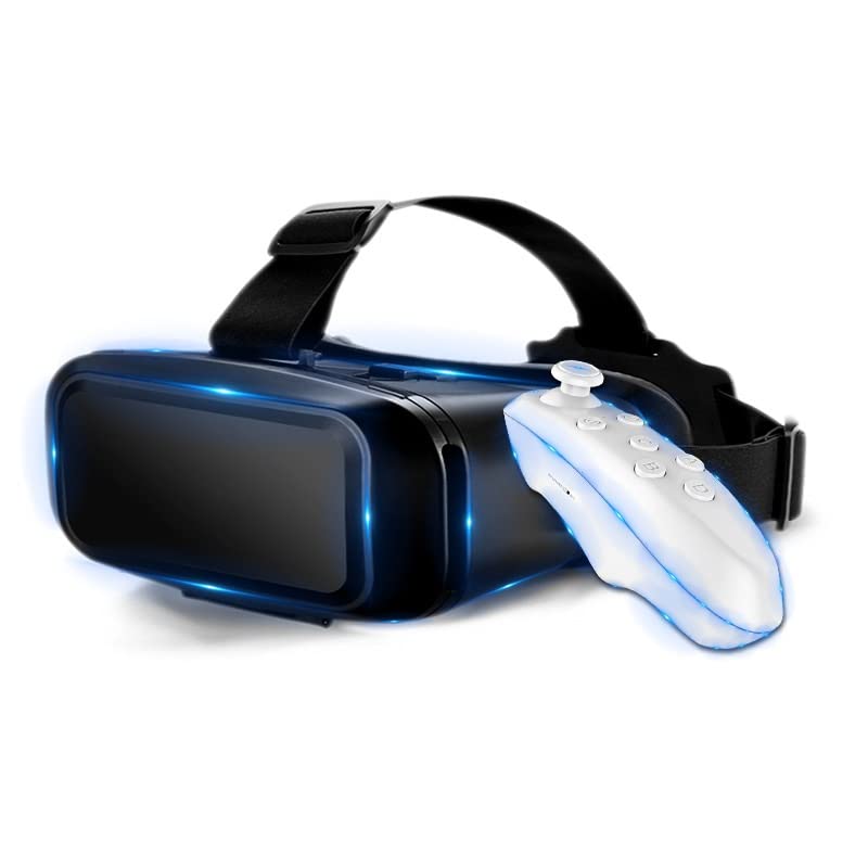 NUOPAIPLUS VR Headset for Smartphones - 3D Virtual Reality Glasses with Controllers & Binoculars | Compatible with iPhone & Android | Perfect for Gaming, Movies & Virtual Tours (Color: Black)