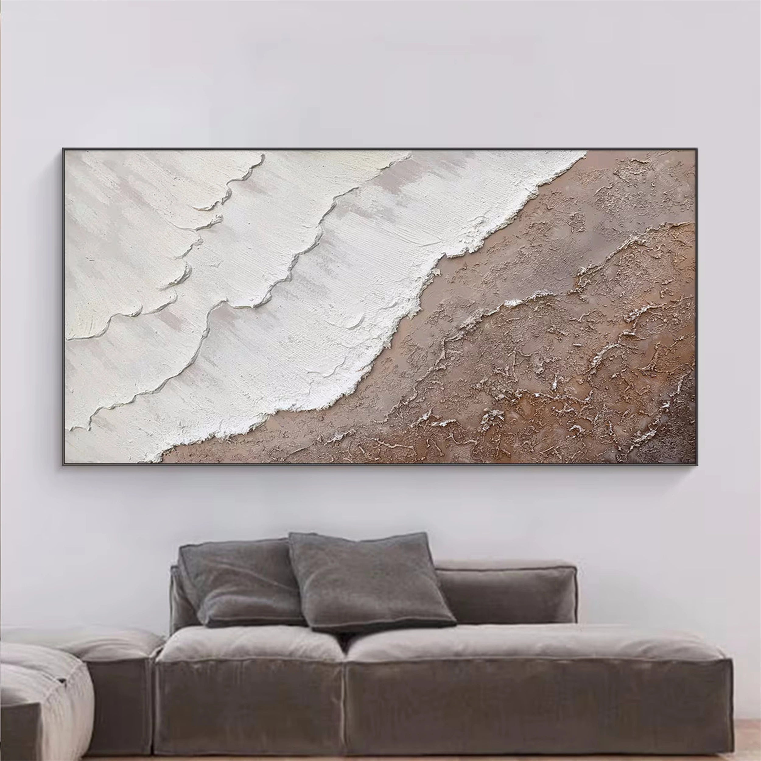 Ocean and Sky Painting #OS 104 - Handmade Canvas Wall Art for Home Decor, Office & Living Room - Serene Seascape Landscape Artwork