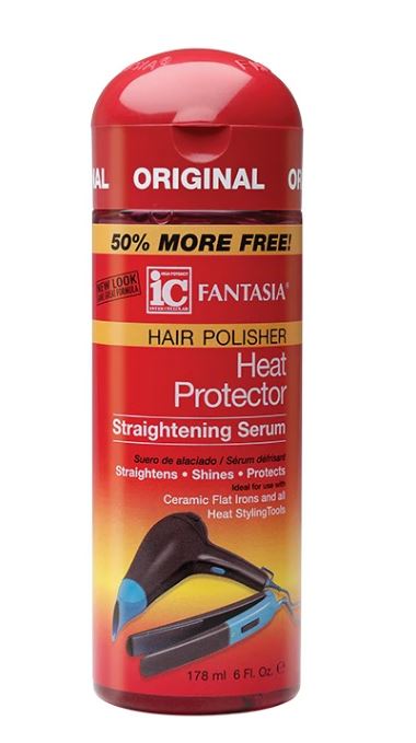 FANTASIA Heat Protectant Serum - 6oz Hair Polisher for Shine & Damage Protection - Ideal for Blow Drying, Flat Ironing & Styling