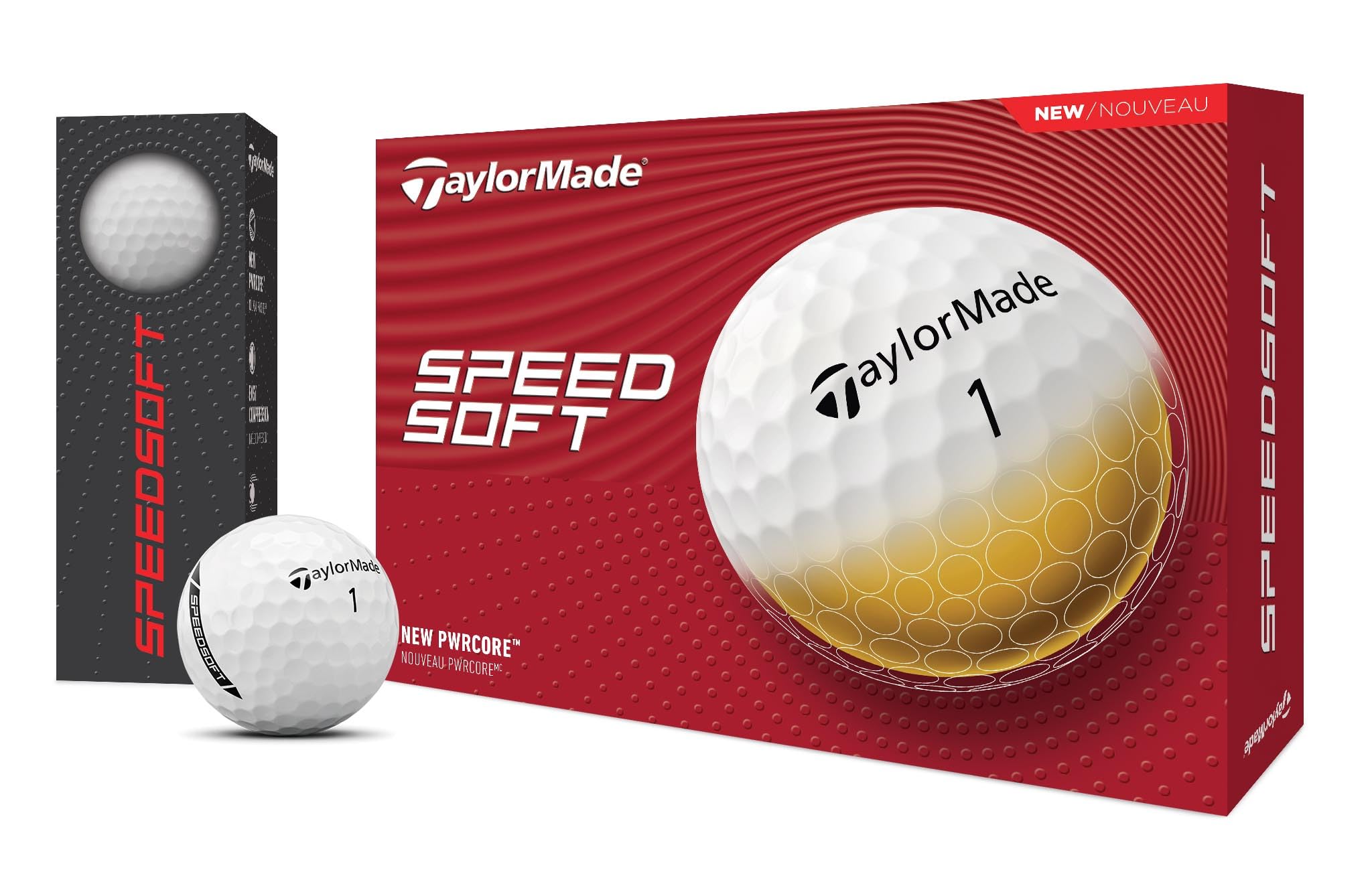 TaylorMade Speed Soft Ink Golf Balls - Premium High Performance Golf Balls for Distance & Control - Perfect for Practice, Tournaments & Casual Play