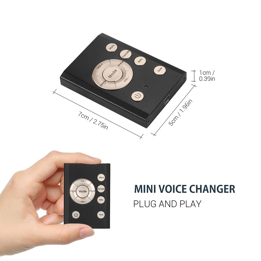 DLOETT Mini Sound Card Voice Changer with 100+ Sound Effects - Compatible with Smartphone & Computer for Live Streaming, Gaming, Online Chat (Perfect for TikTok, YouTube, Podcast & Voice Modulation)