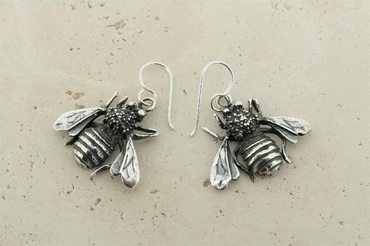 Bee Drop Earrings for Women - Large Dangle Hoop Earrings, Handmade Gold Plated Jewelry, Perfect for Parties, Weddings & Special Occasions