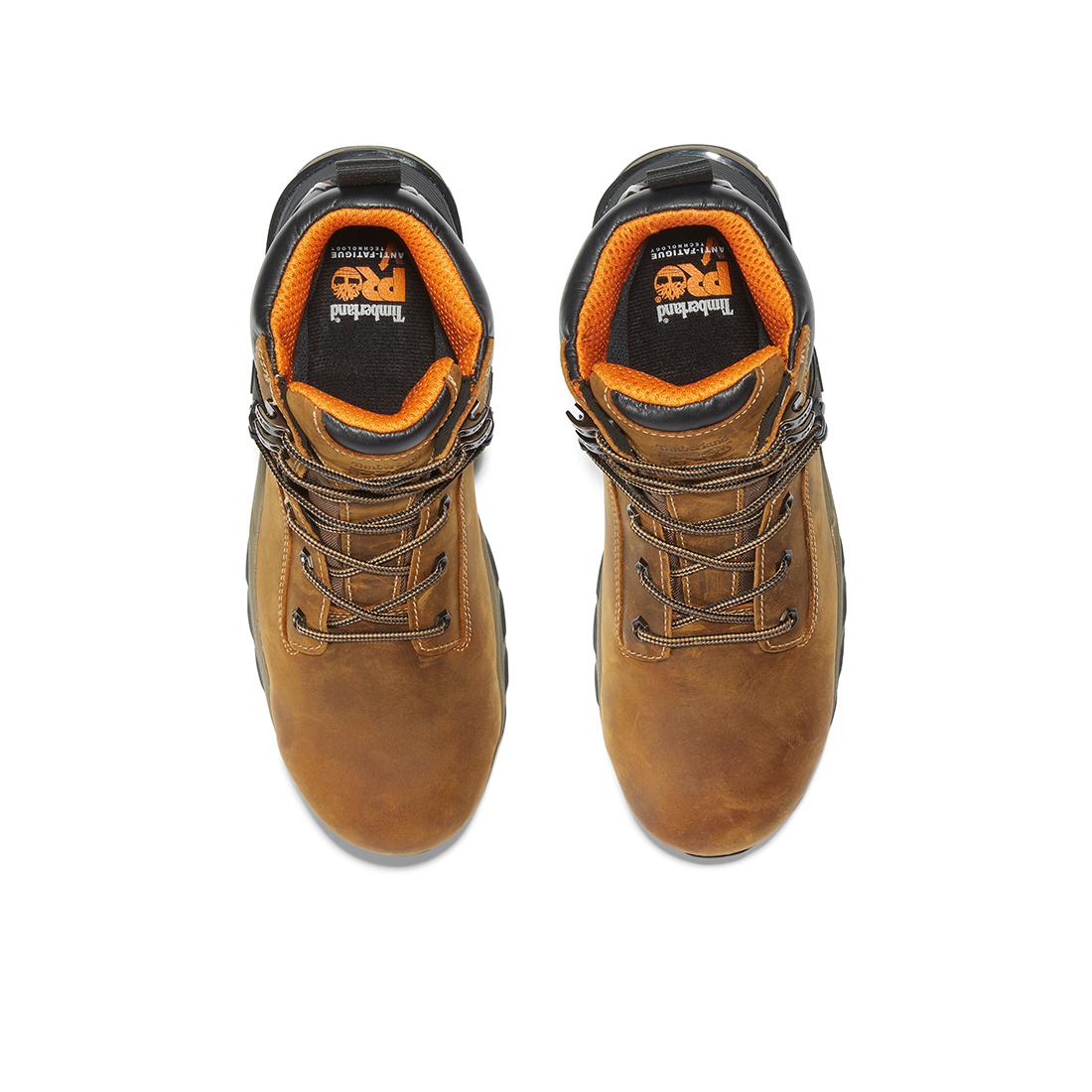 Hypercharge 6 Inch Waterproof Nano Toe Work Boots for Men - Slip Resistant Safety Shoes with Electrical Hazard Protection - Ideal for Construction, Warehouse & Outdoor Work (Brown)