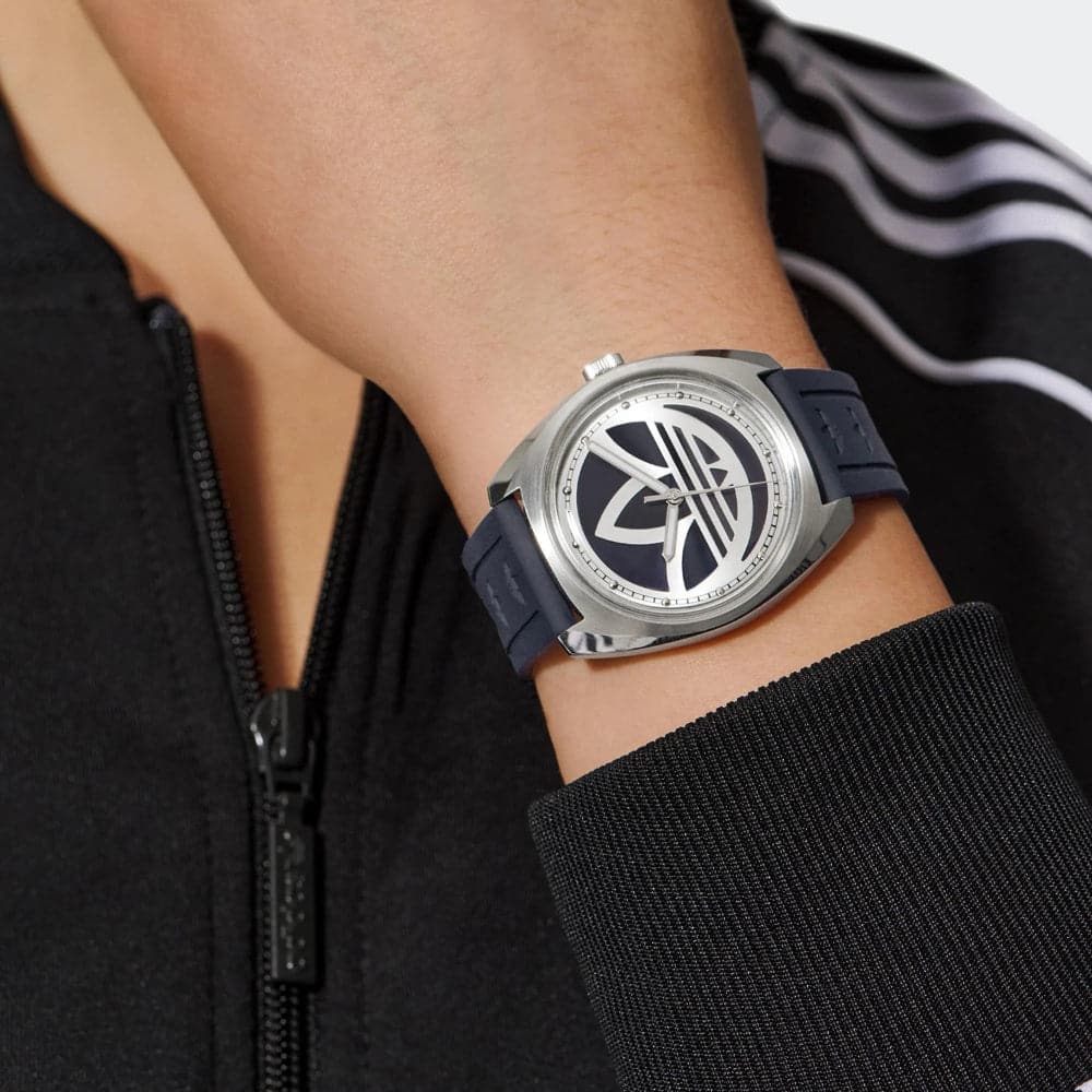 Adidas Originals Men's Watch with Navy Blue Dial & Silicone Strap - Model AOFH23014 | Stylish Casual & Sports Timepiece for Everyday Wear
