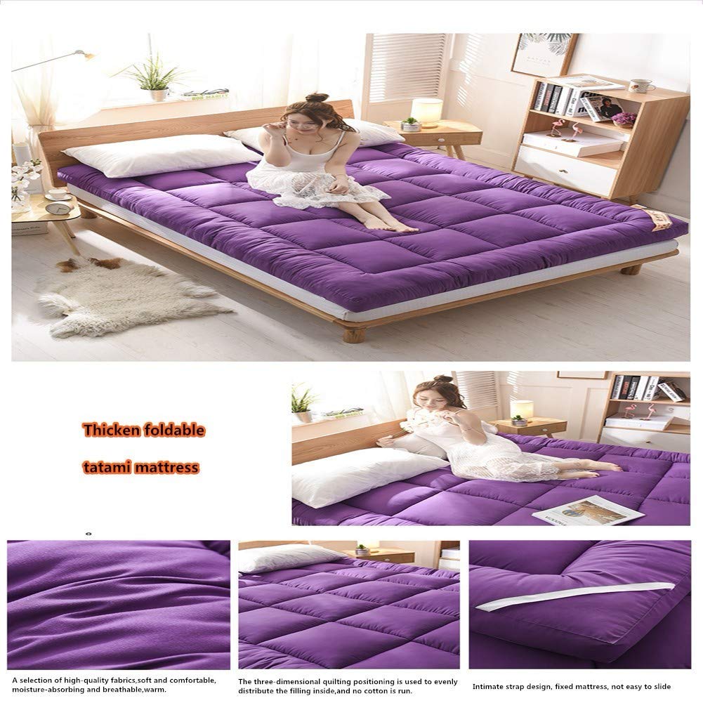 Thick Winter Floor Mattress - Breathable Slow Rebound Japanese Futon Tatami Mattress - Foldable Portable Sleeping Pad for Dorm, Guest Room & Camping - 90x200cm (35x79inch)