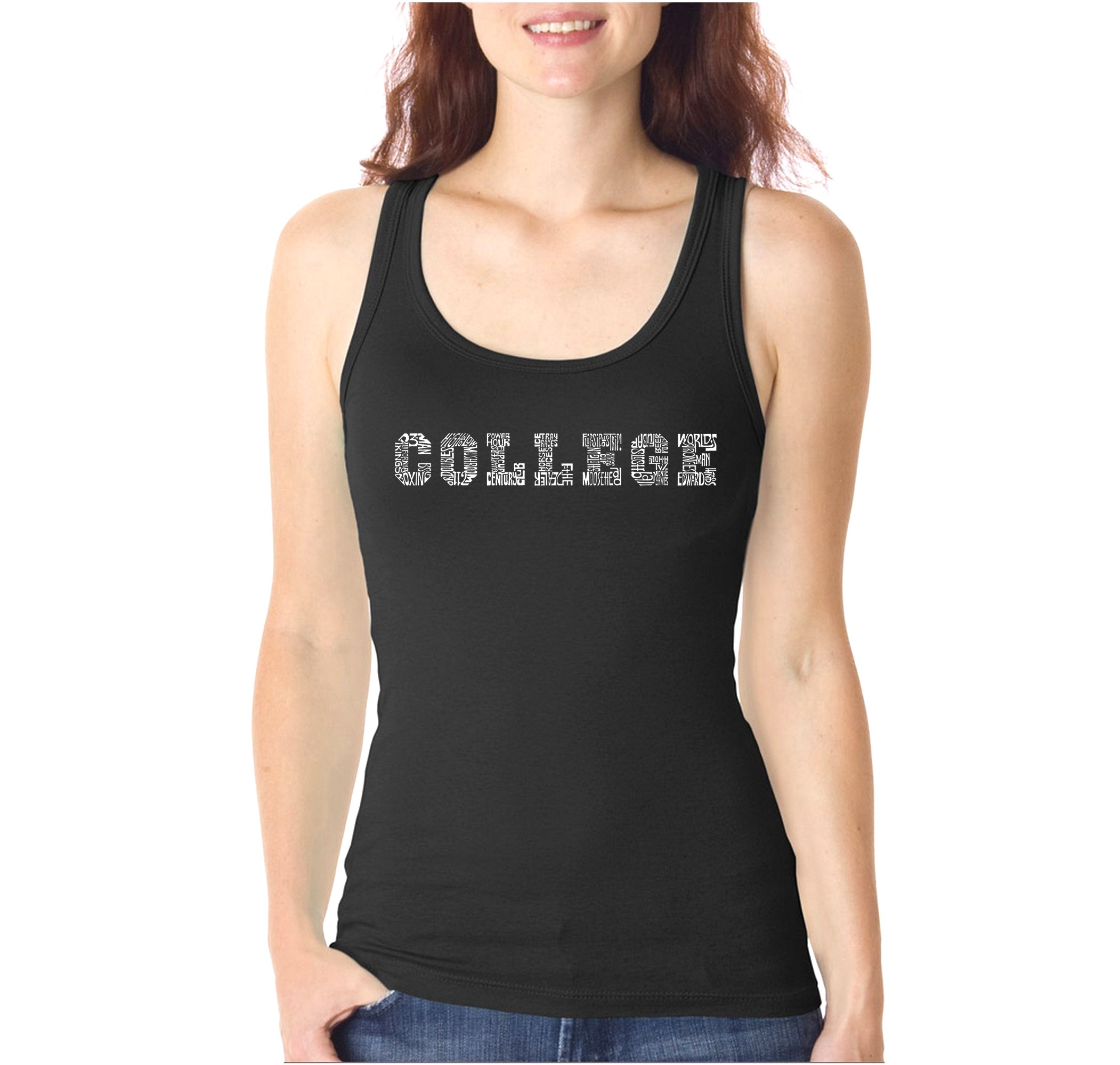 LA POP ART Women's Graphic Print Sleeveless Tank Top - Funny Drinking Quote Design for College Parties, Bar Nights & Girls' Night Out