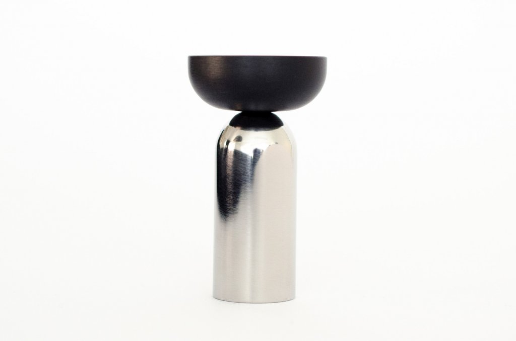 Nickel and Black Pedestal Bowl Round Hook - Elegant Home Decor for Kitchen, Bathroom, or Entryway Organization