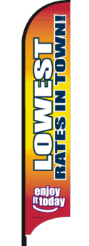 Feather Flag Banner - Premium Quality Custom Feather Flags for Outdoor Advertising & Events (Flag Only) - Perfect for Grand Openings, Car Dealerships & Sports Events