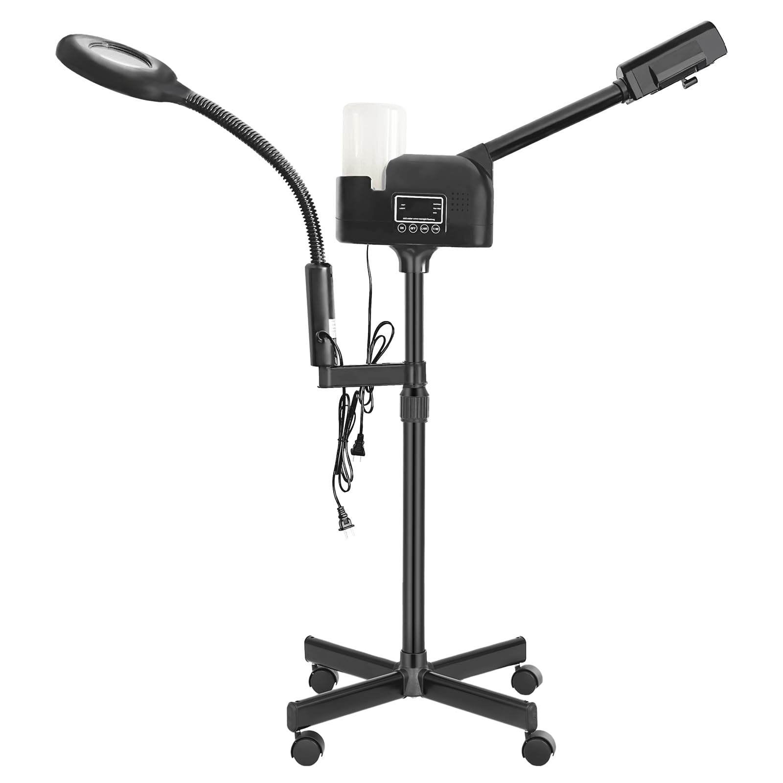 Professional 2-in-1 Facial Steamer with 5X LED Magnifying Lamp - Esthetician & Home Spa Beauty Equipment for Deep Cleansing & Skin Hydration (Black) | Perfect for Salon Treatments & At-Home Skincare Routines