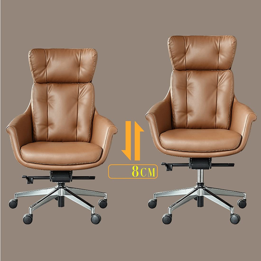 Ergonomic Office Chair - High Back Executive Swivel Chair with Lumbar Support, PU Leather, Adjustable Height & Tilt - Perfect for Home Office, Gaming & Conference Rooms (Black & Blue)