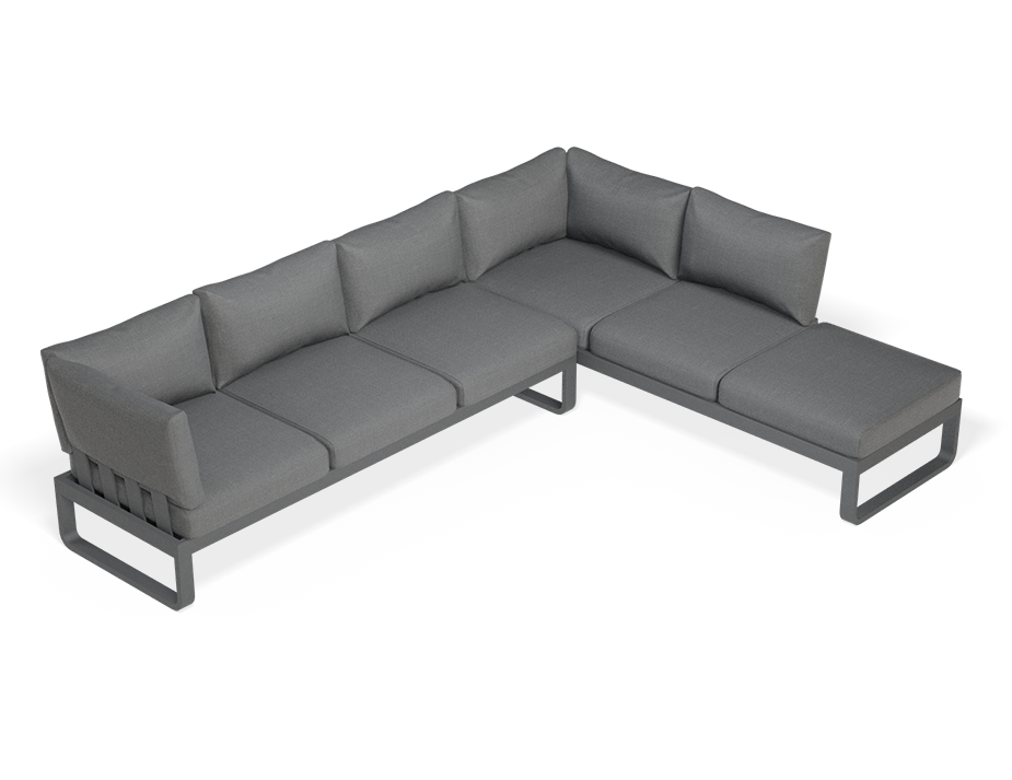 Fino Outdoor Modular Sofa with Armrests & Backrest - Durable Patio Furniture for Garden, Poolside, and Backyard Relaxation