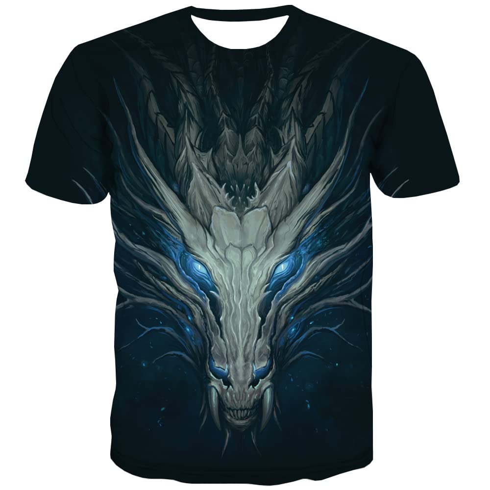 KYKU Cute Dragon Graphic T-Shirt for Men - Fantasy Animal Print Tee, Cool Casual Cotton Shirt - Perfect Gift for Gamers & Fantasy Lovers (Ideal for Cosplay, Comic Con & Everyday Wear)