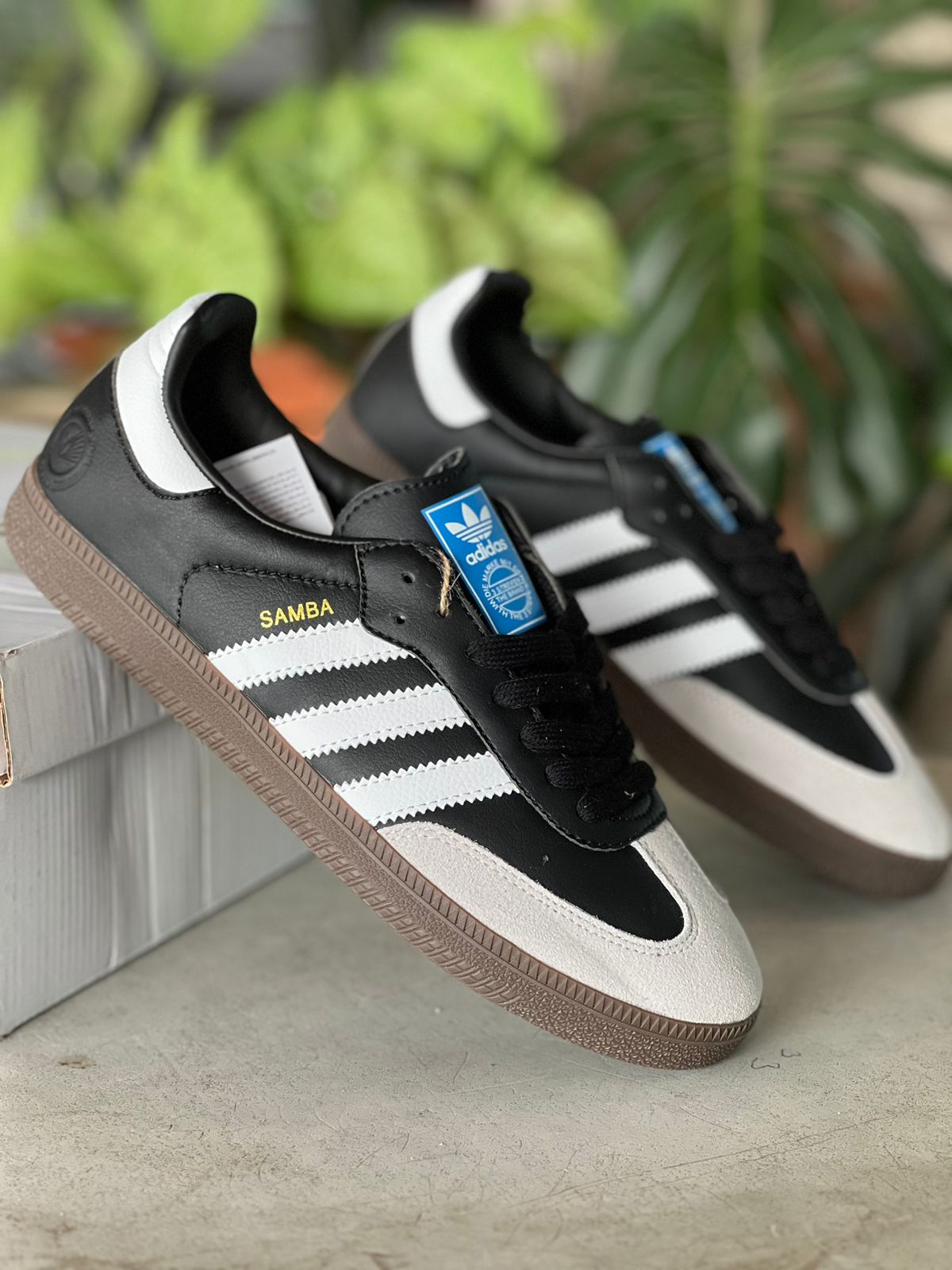 Adidas Samba OG Sneakers - Classic Black & Brown Leather Shoes with White Cap for Men & Women | Perfect for Casual Wear, Street Style & Everyday Comfort