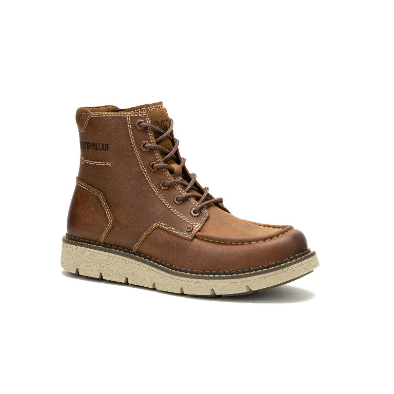 Covert Soft Toe Leather Mid Boots for Men - Comfortable Brown Work Boots for Construction, Hiking & Outdoor Activities