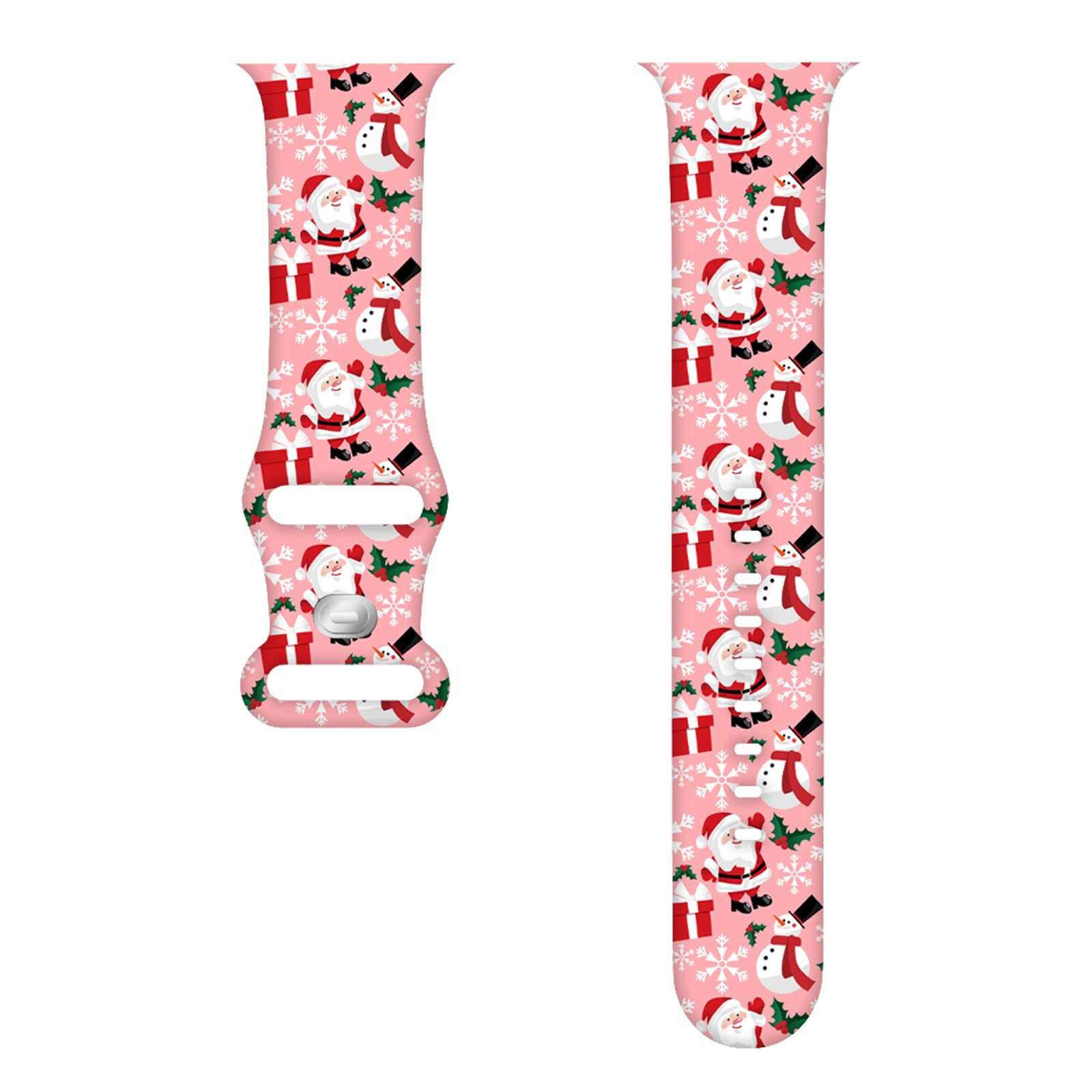 Breathable Christmas Bands for Apple Watch 38mm 40mm 41mm - Soft Silicone Sports Strap Compatible with iWatch SE & Series 10/9/8/7/6/5/4/3/2/1 - Festive Pink Holiday Wristband for Workouts & Gifts