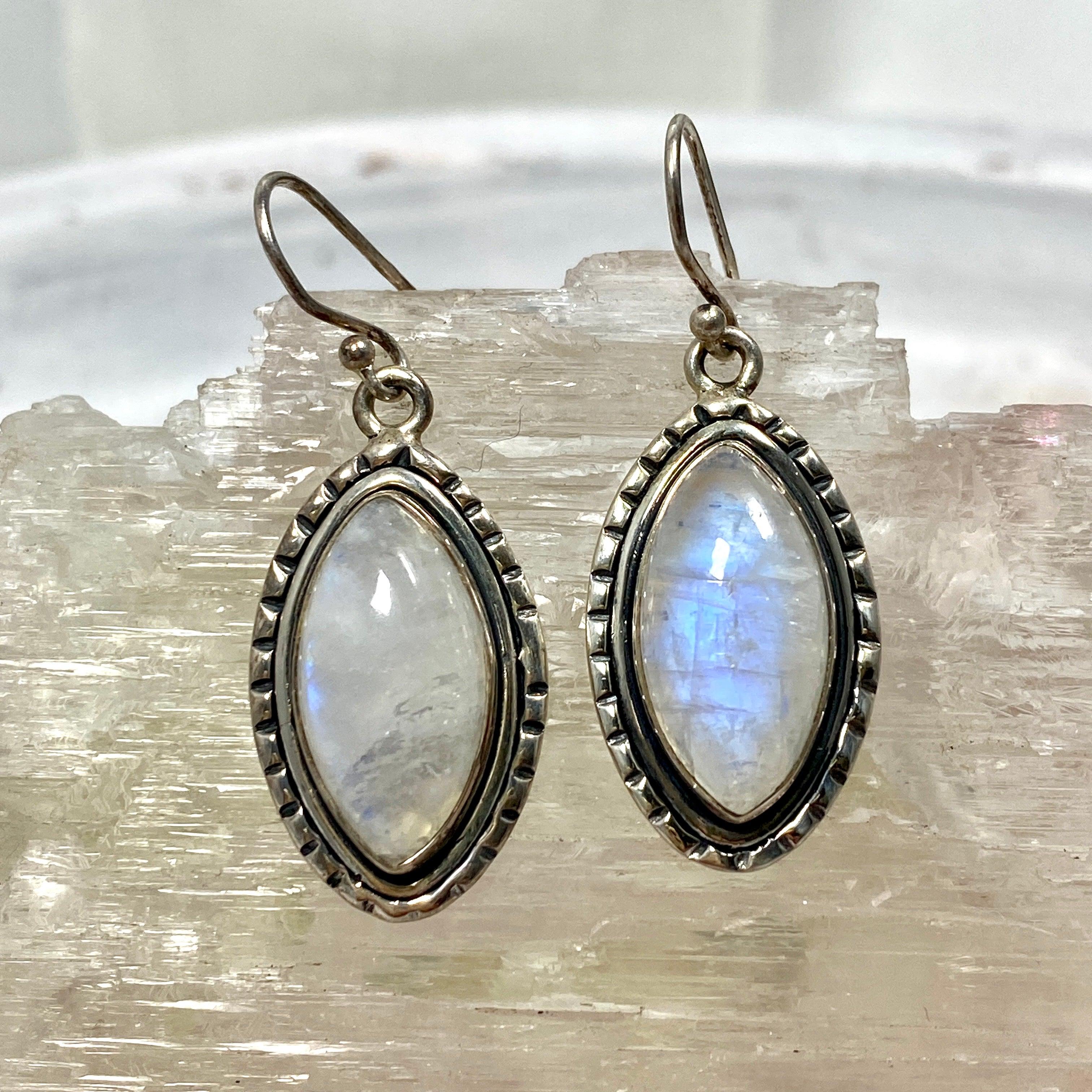 Moonstone Teardrop Earrings for Women – Genuine Gemstone Dangle Earrings – Elegant Jewelry Gift for Birthday, Anniversary & Special Occasions – Perfect for Weddings, Parties & Everyday Wear
