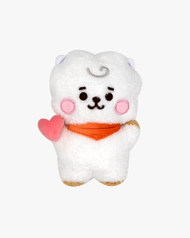 BT21 RJ Heart Tatton Standing Doll - Cute Plush Toy for BTS Fans, Home Decor, Office Desk Display, and Gift for K-Pop Lovers