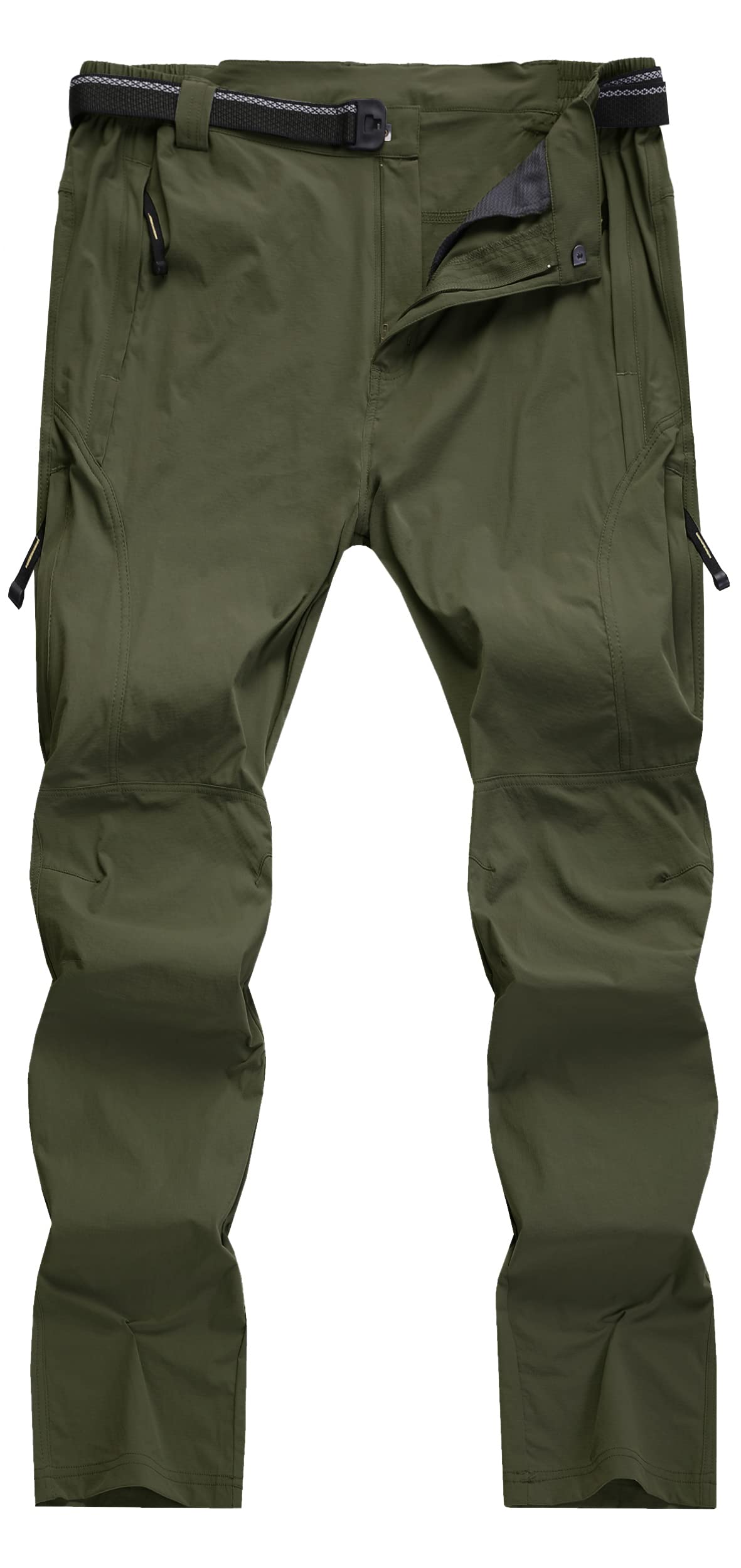 Men's Quick-Dry Water Resistant Hiking Cargo Pants - Lightweight Breathable Outdoor Work Pants with Zipper Pockets for Mountain Climbing & Camping Adventures