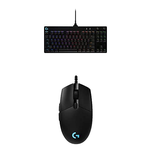 Logitech G PRO Mechanical Gaming Keyboard & PRO Hero Gaming Mouse Combo - Ultra Portable Tenkeyless Design, Detachable Micro USB, 16.8 Million Color RGB Backlit Keys - Perfect for Esports, Streaming & Competitive Gaming (Black)