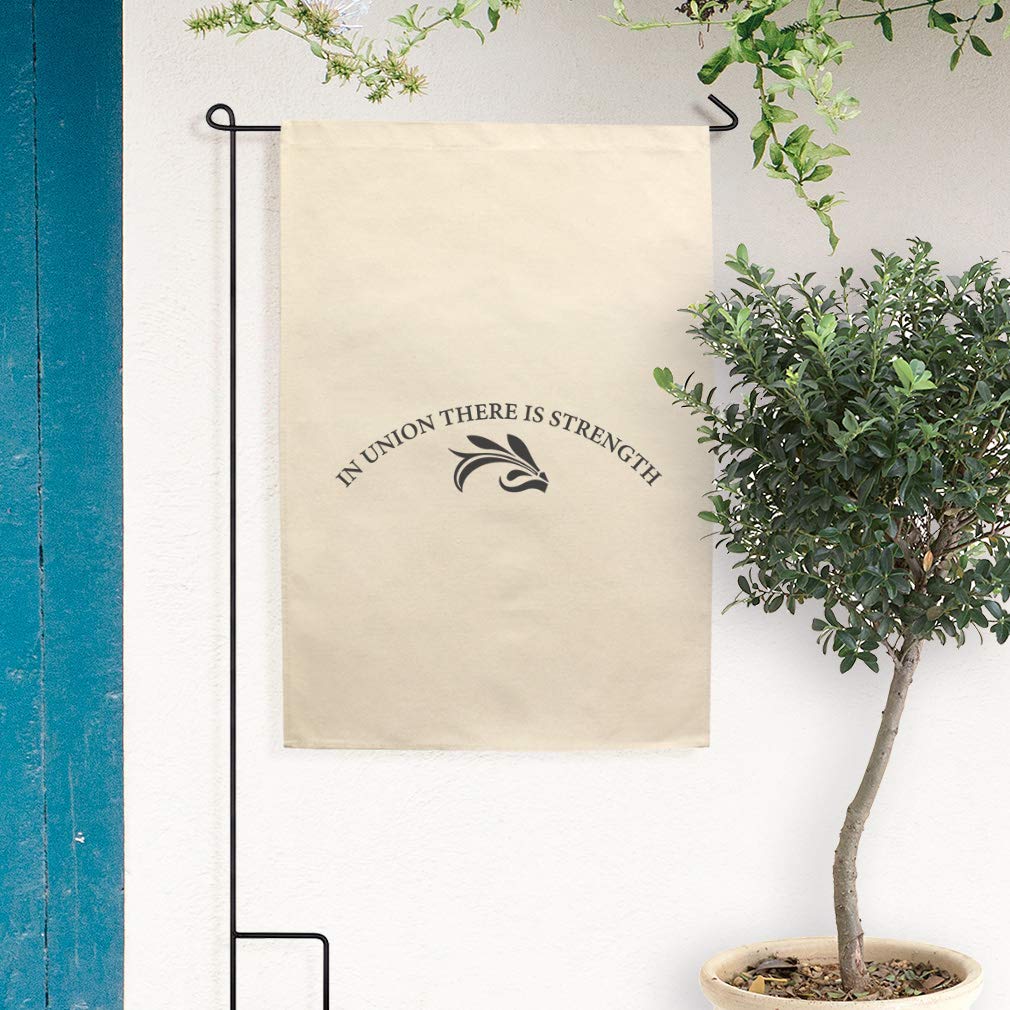 Inspirational Union There is Strength Garden Flag - Motivational Cotton Canvas Outdoor & Patio Decor - Personalized Text - Perfect for Yards, Gardens, and Front Porches