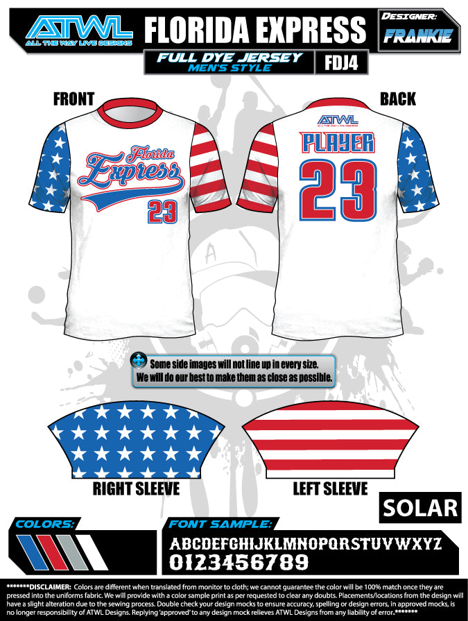 Florida Express Men's Full Dye Performance Jersey - Breathable & Moisture-Wicking for Running, Gym & Outdoor Sports