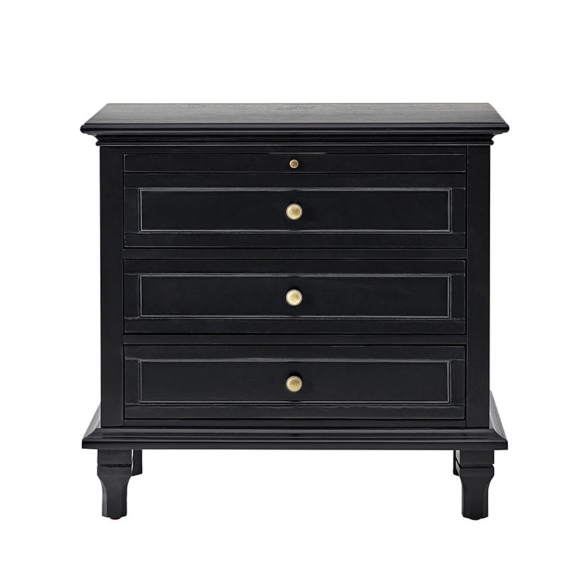 Galatea 3-Drawer Nightstand with USB Charging Ports & Power Outlets - Modern Bedside Table with Storage for Bedroom, Living Room or Office