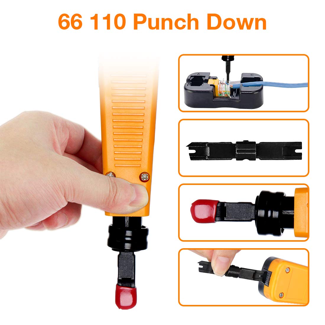 Professional RJ45 Crimping Tool Kit - 10 in 1 Ethernet Cable Crimper for Cat5/Cat5e/Cat6, Rj45/Rj11/Rj12 Connectors with 8P8C Network Tester & Punch Down Tool - Perfect for Home Networking, Office Setup & IT Maintenance