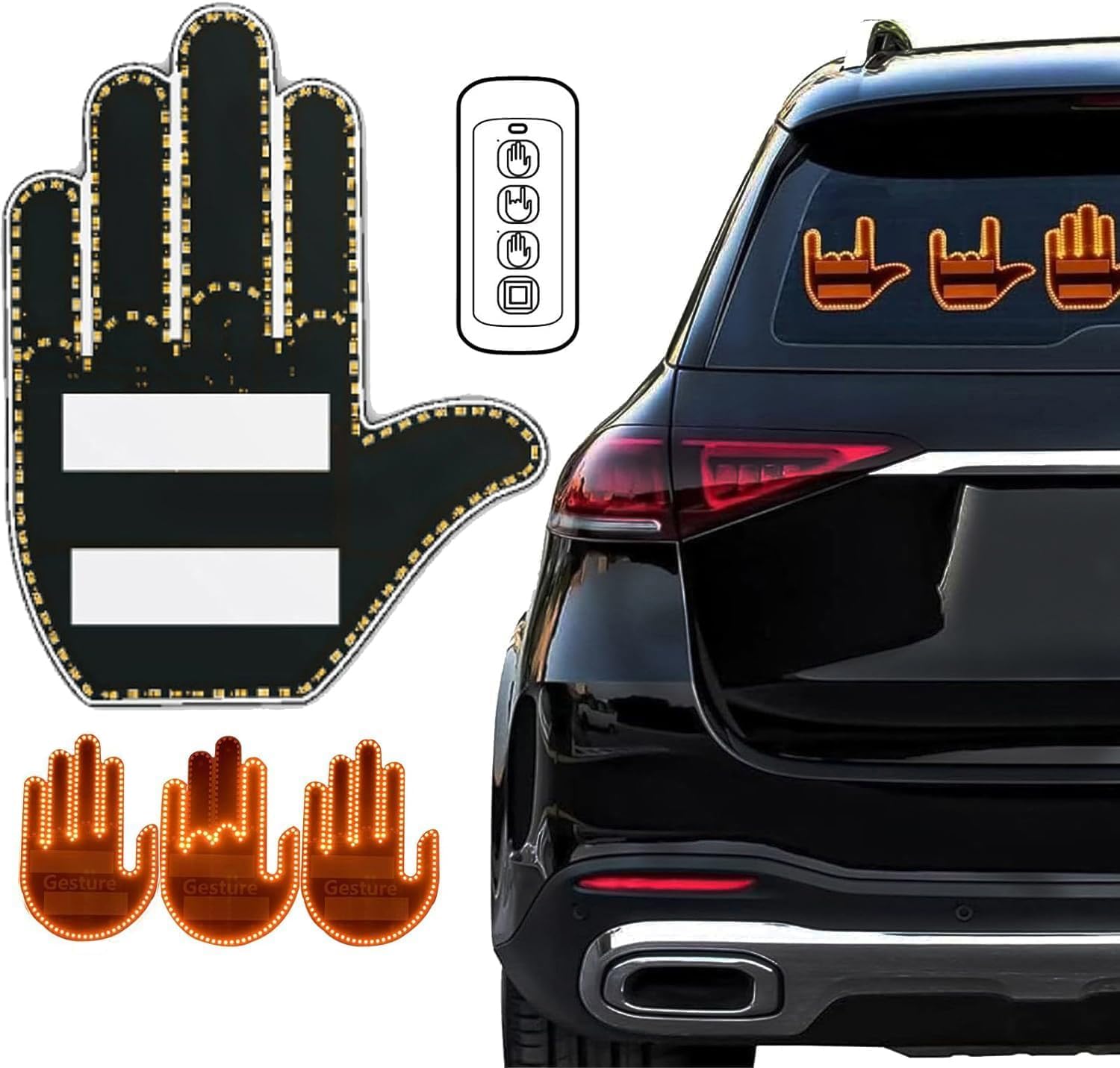 LED Car Lights with Remote Control - Fun Hand Gesture & Finger Lights for Cars & Trucks - Cool Car Accessories for Men - Perfect Gift for Drivers (Ideal for Night Driving & Car Enthusiasts)