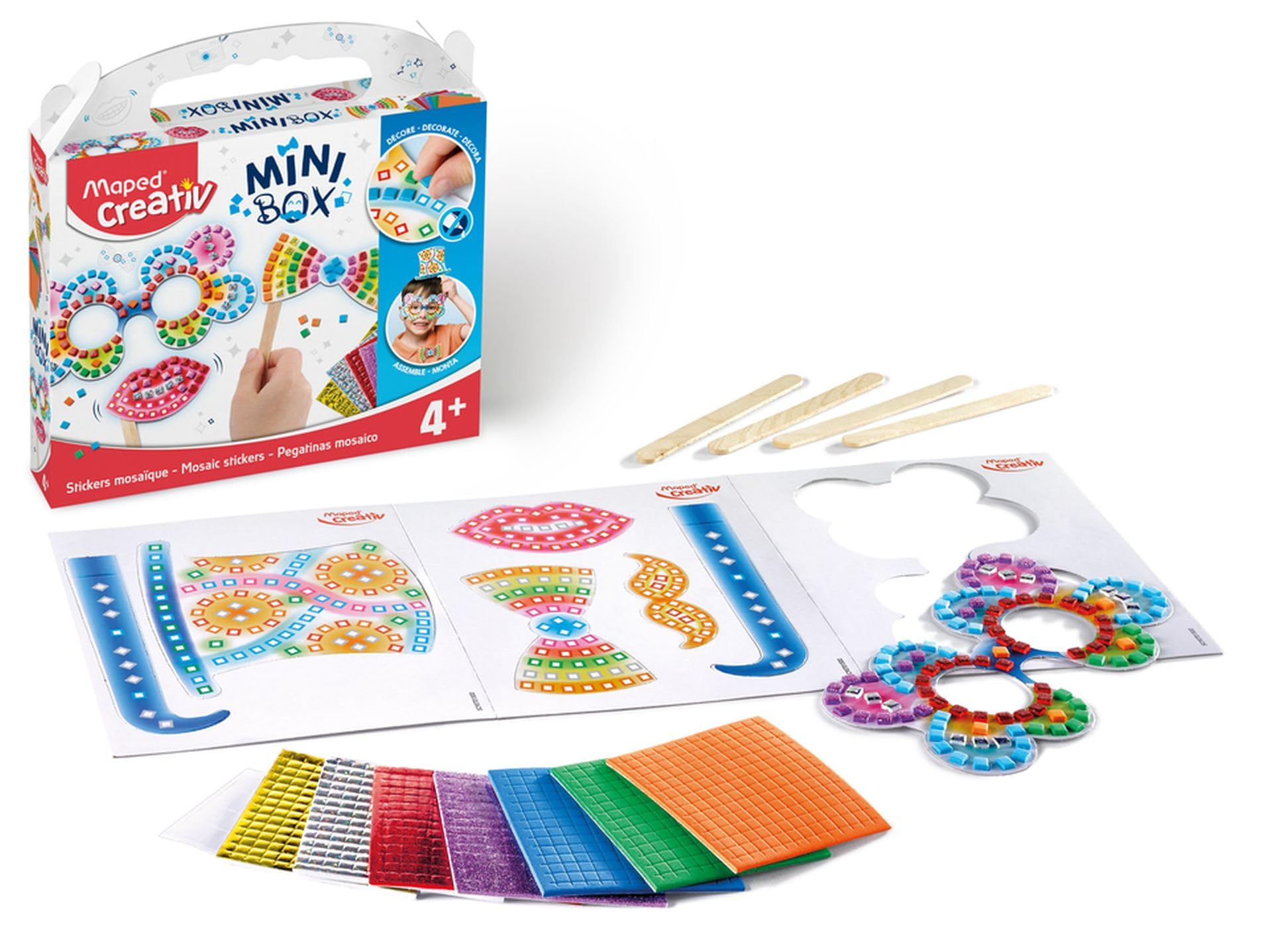 Maped Creativ Mini Box - Mosaic Art Set for Kids | Creative DIY Craft Kit for Children's Art Projects & School Activities | Perfect for Home, Classroom & Gift Giving