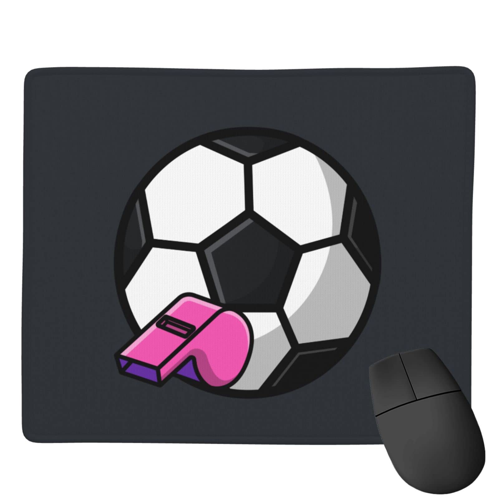 Waterproof Non-Slip Rubber Base Mouse Pad - 7x9 Inch Football & Whistle Design for PC, Laptop, Office & Gaming - Perfect for Sports Enthusiasts and Gamers