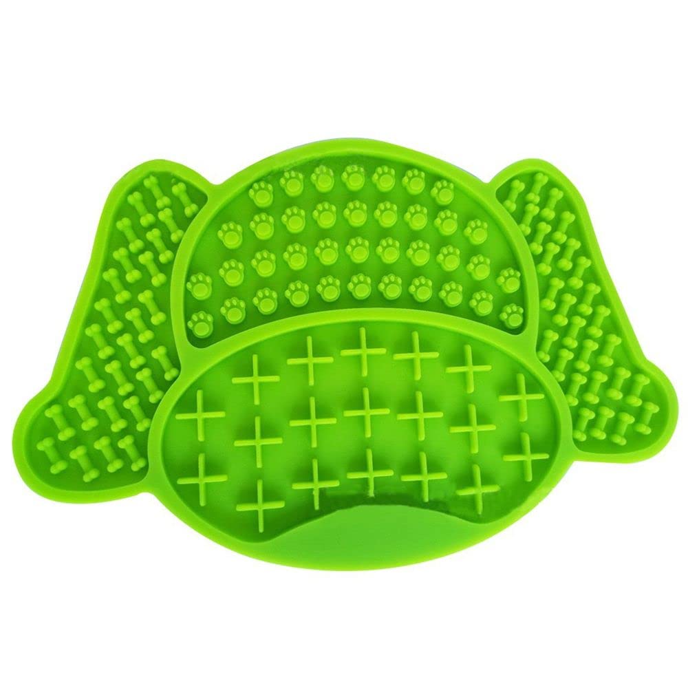 Dog Licking Pad Mat - Slow Feeder for Dogs & Cats - Pet Training Supplies for Bath Time & Treats (Green)