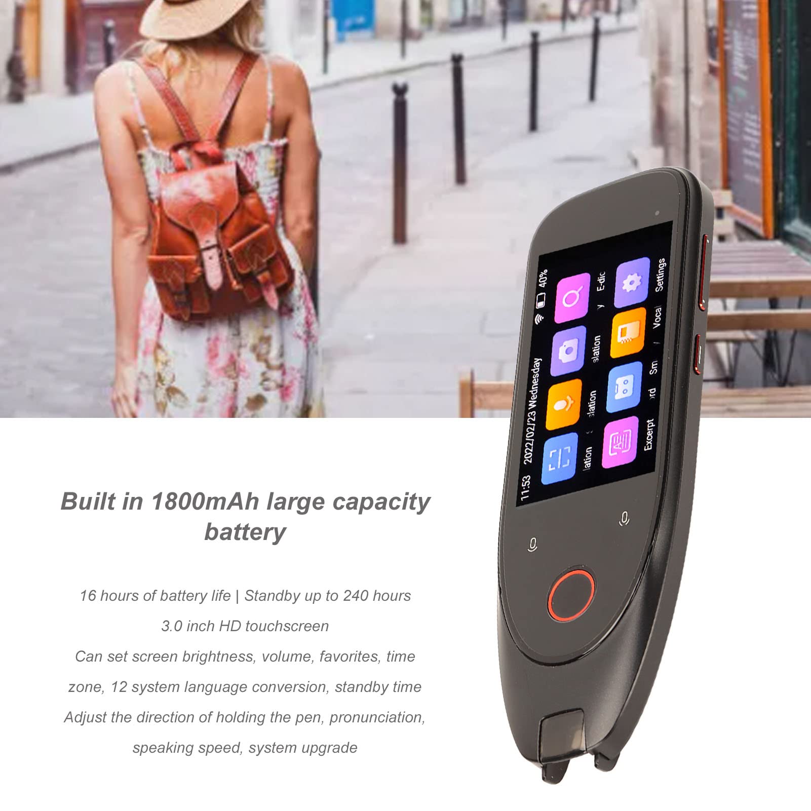 Scanning Translation Pen - Smart Portable Voice Translator with 112 Languages, Online/Offline Translation, Photo Translation, Text Extraction & Electronic Dictionary - Perfect for Travel, Business Meetings & Language Learning